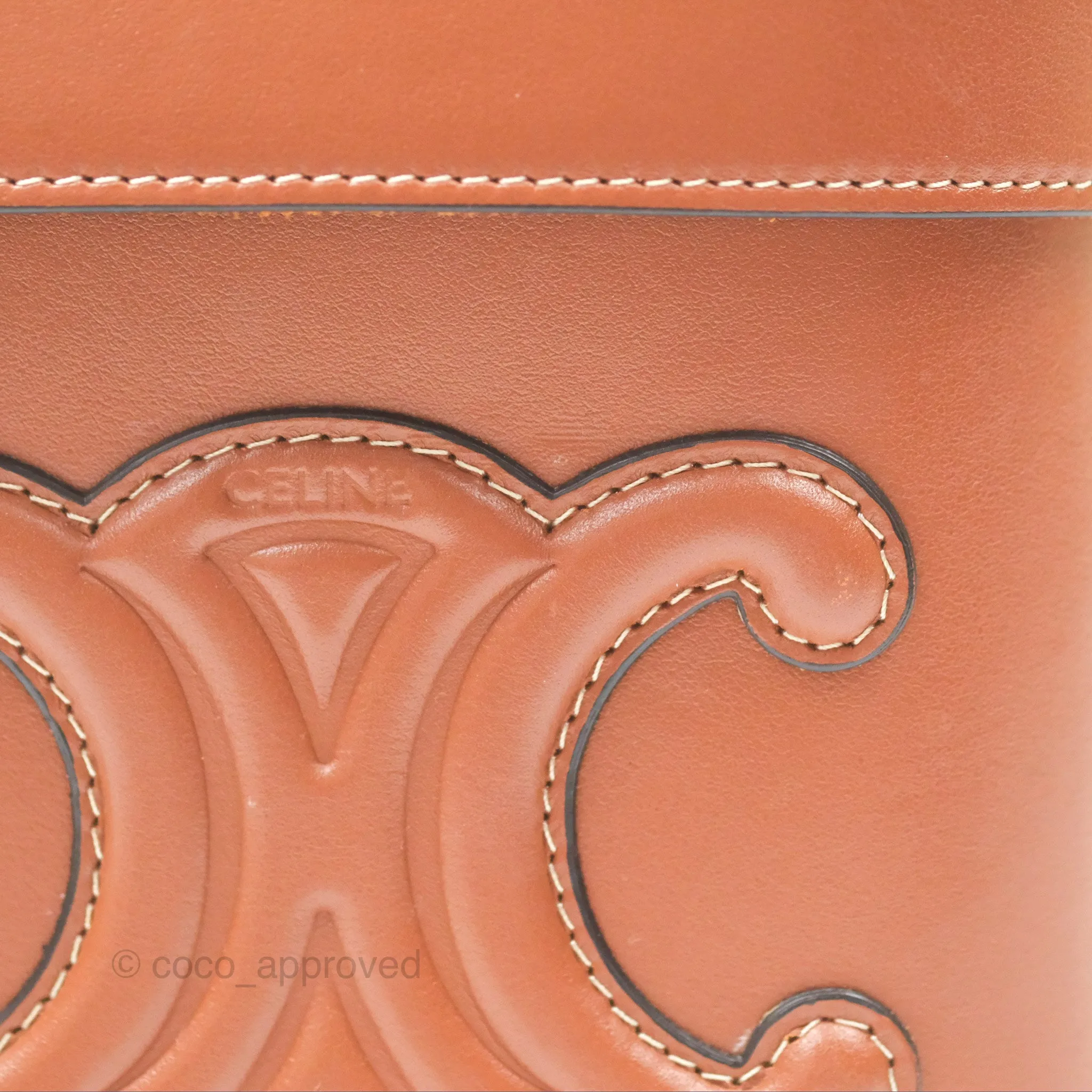 Celine Box Cuir Bag Tan Smooth Calfskin