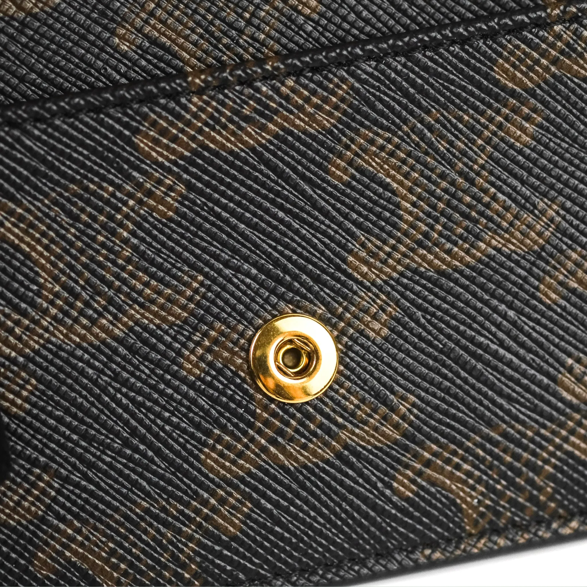 Celine Card Holder with Flap Triomphe Canvas Tan