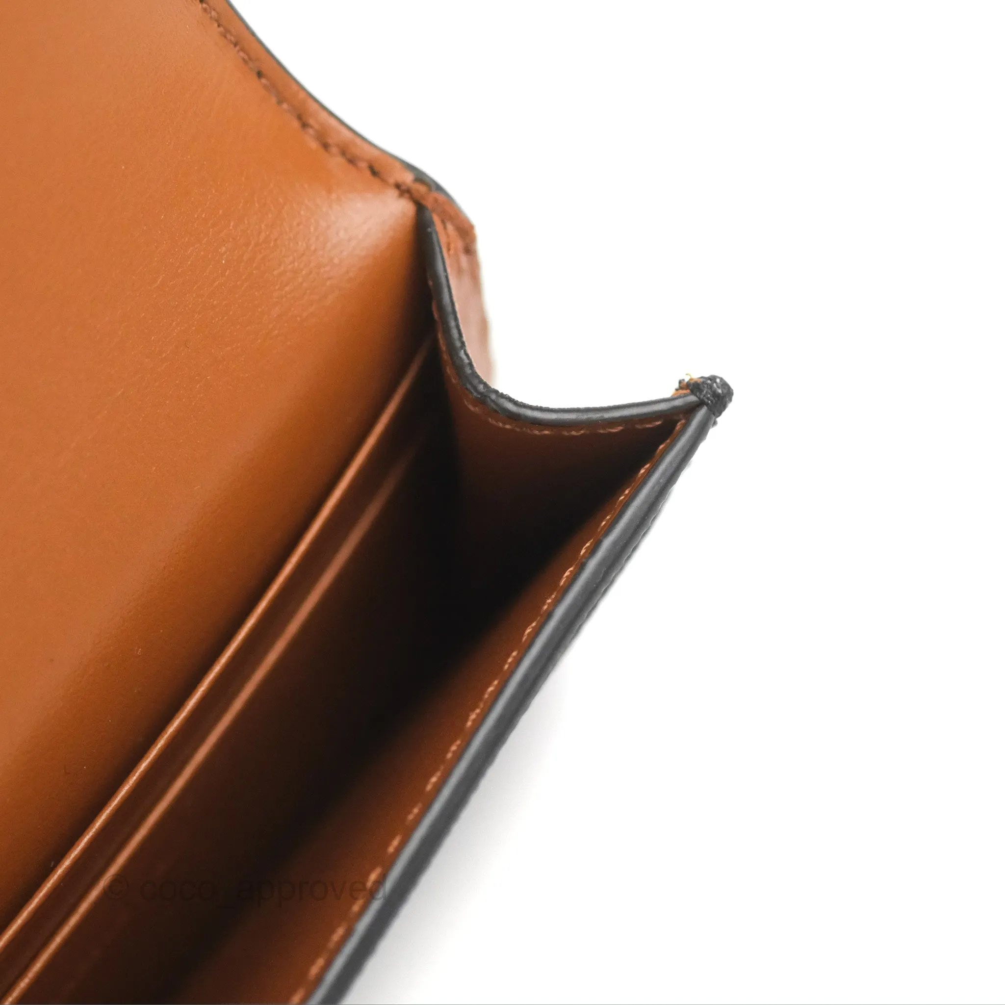 Celine Card Holder with Flap Triomphe Canvas Tan