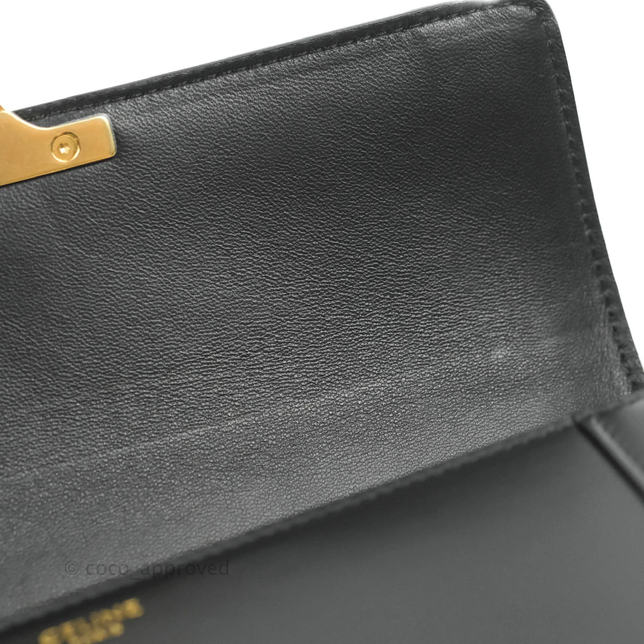 Celine Chain Bag Triomphe in Black Calfskin