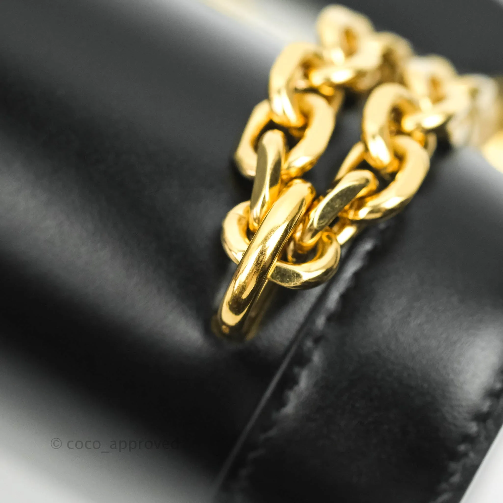 Celine Chain Bag Triomphe in Black Calfskin