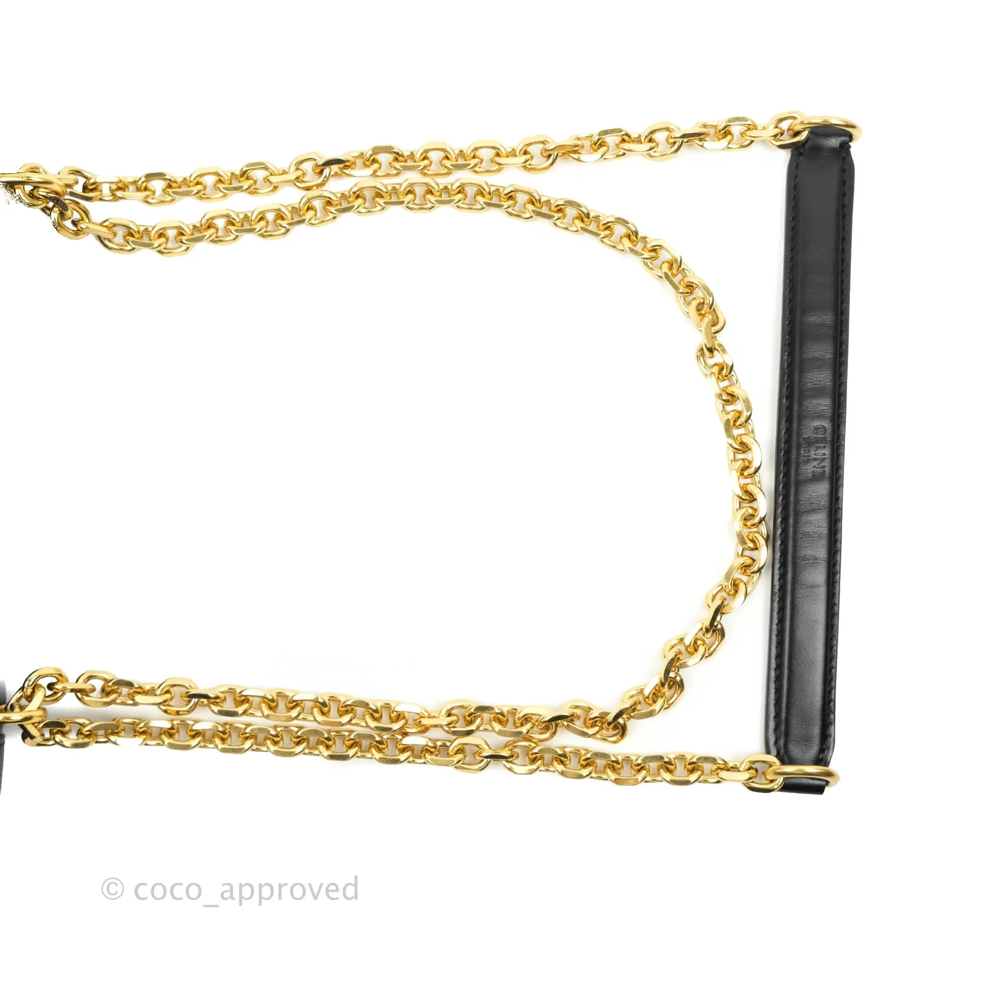 Celine Chain Bag Triomphe in Black Calfskin