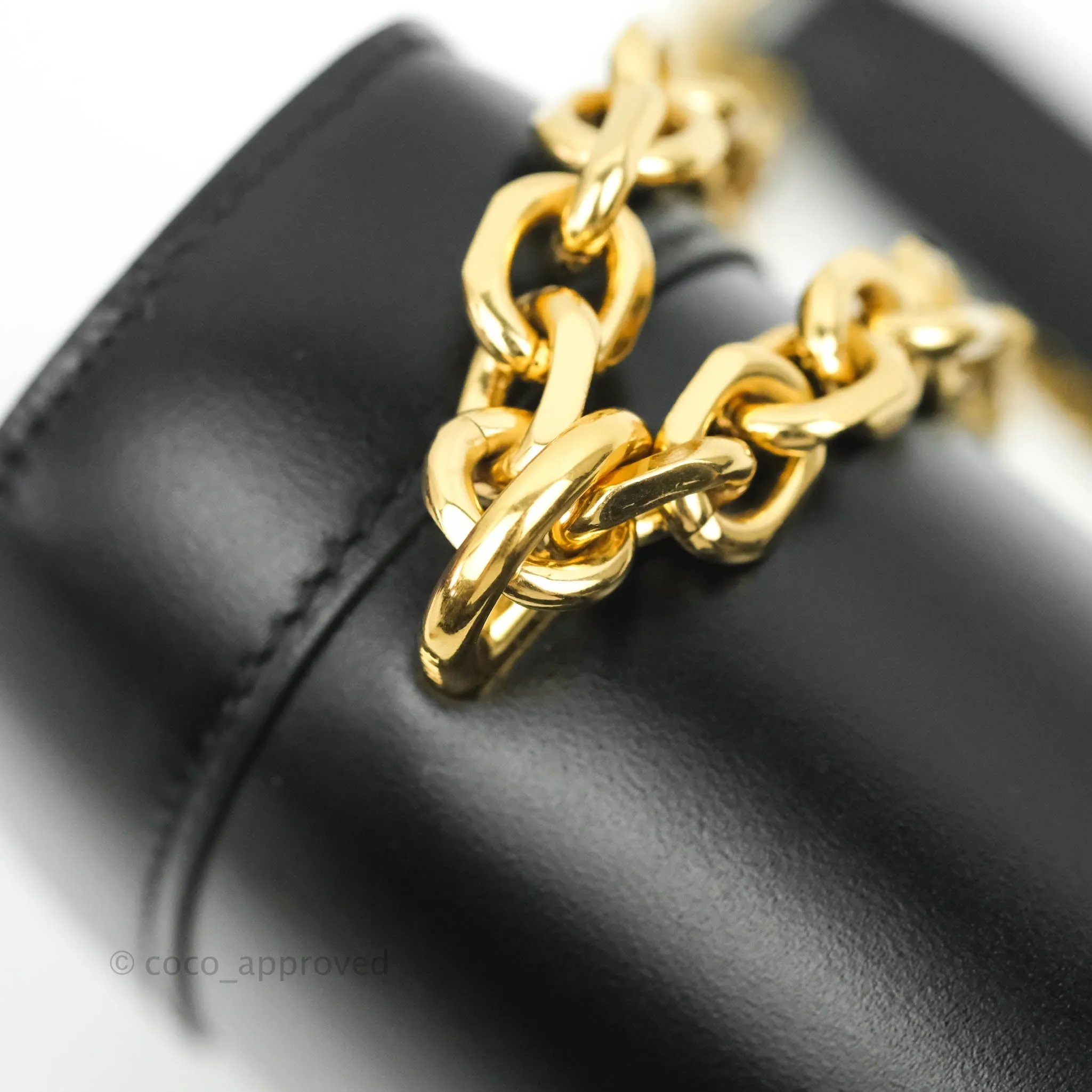 Celine Chain Bag Triomphe in Black Calfskin