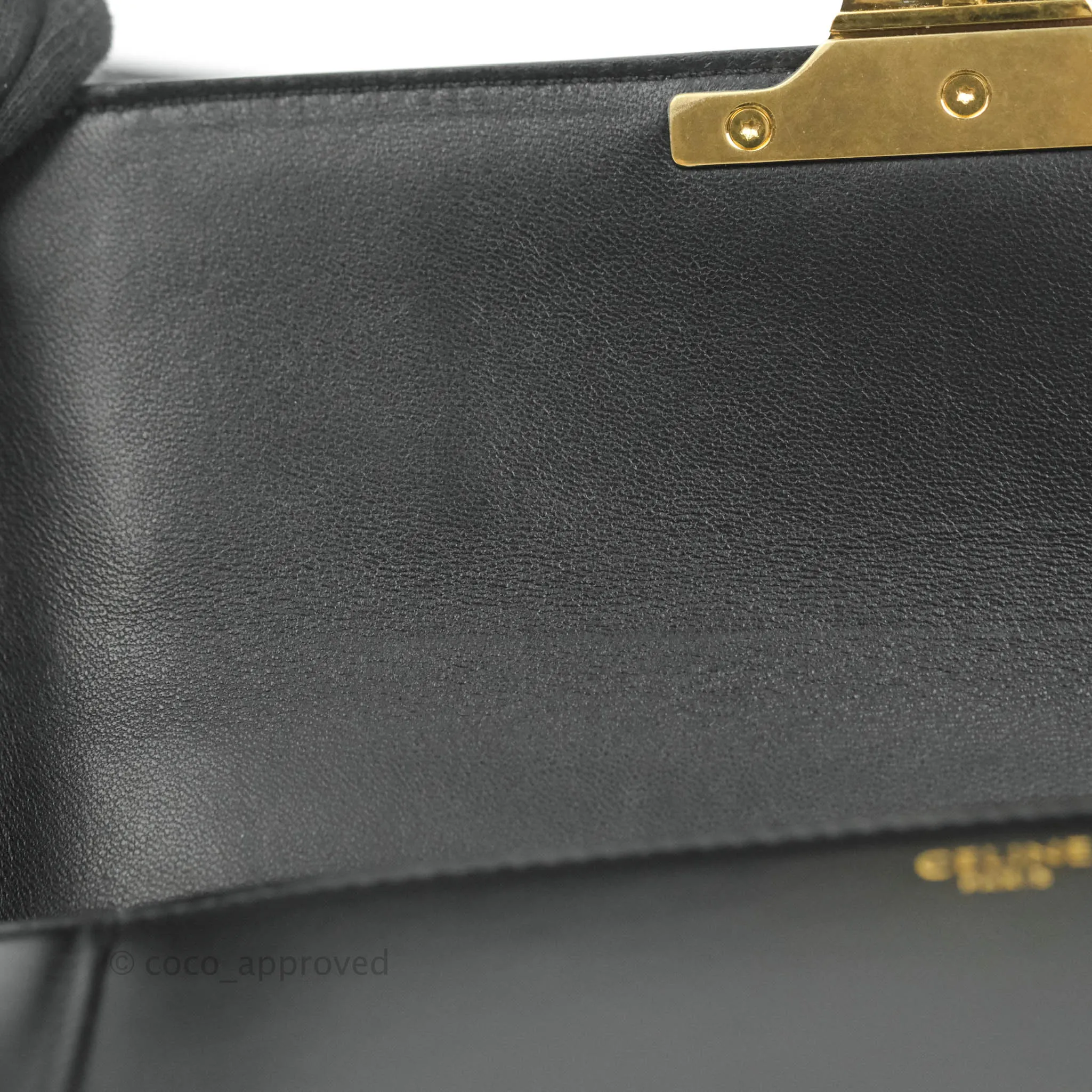Celine Chain Bag Triomphe in Black Calfskin