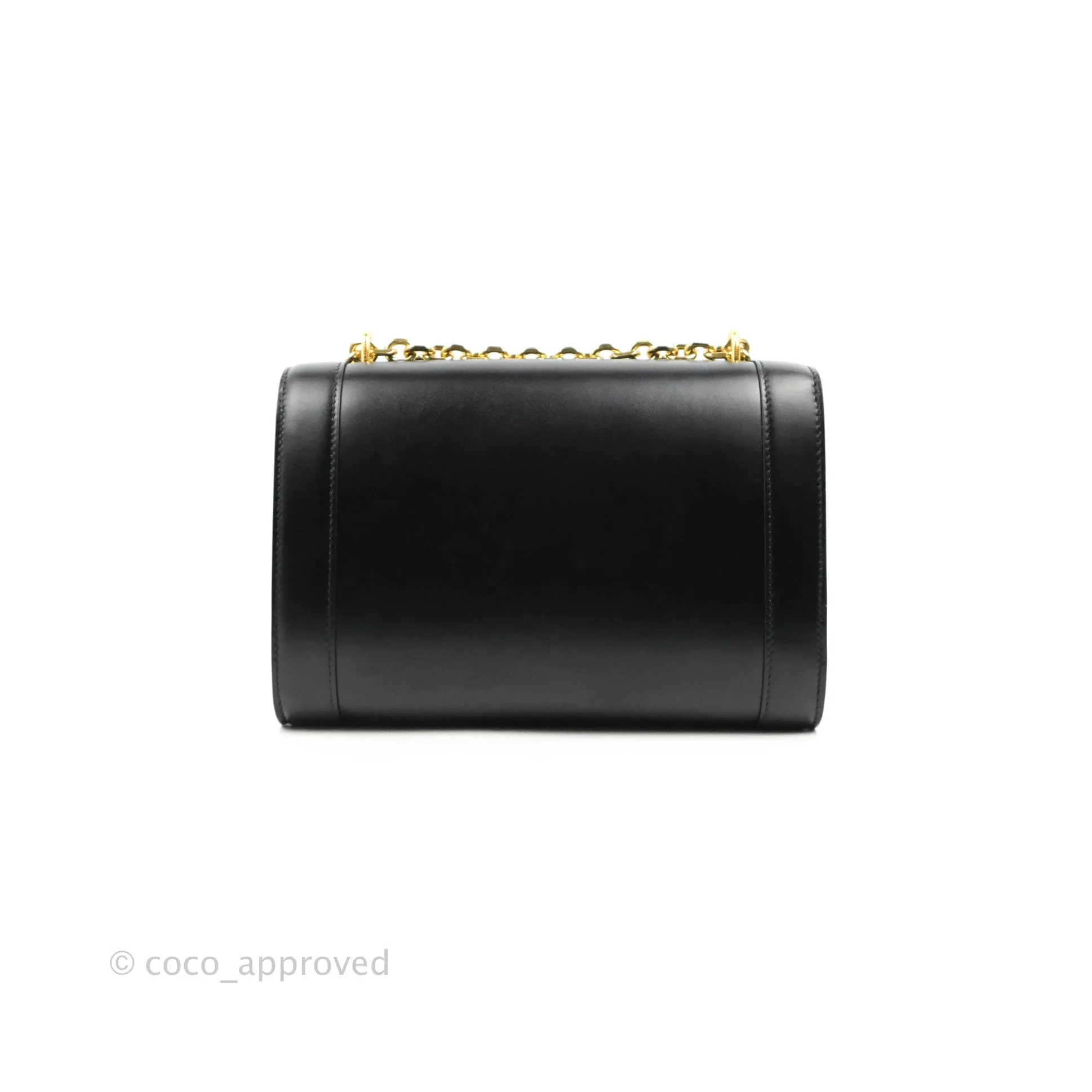 Celine Chain Bag Triomphe in Black Calfskin
