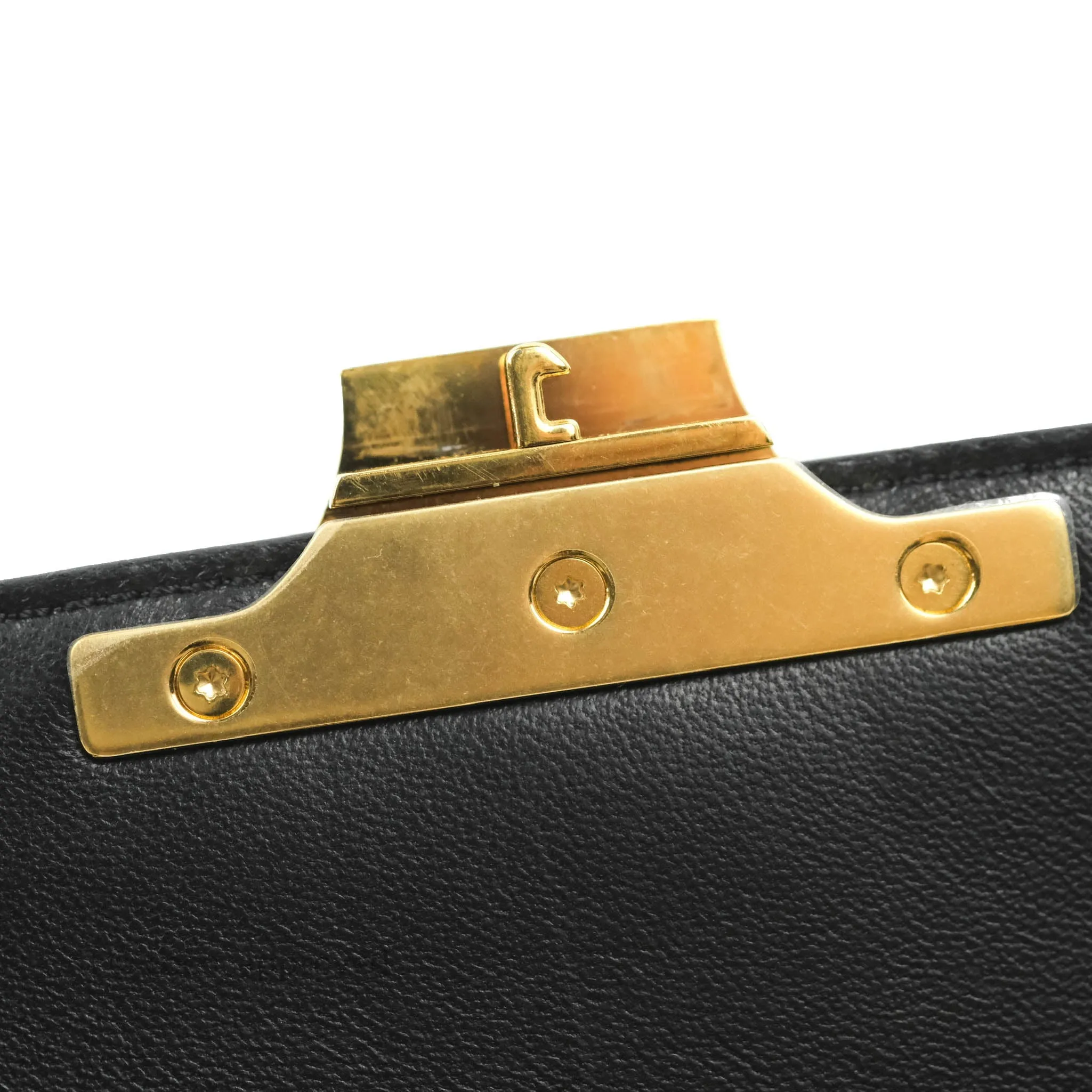 Celine Chain Bag Triomphe in Black Calfskin