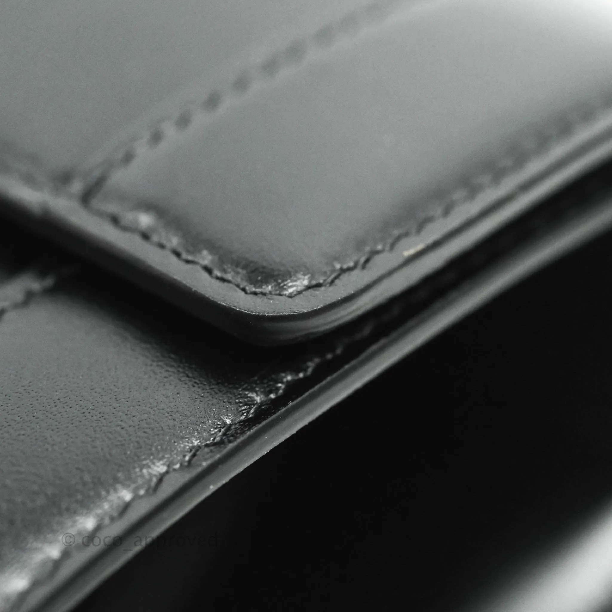 Celine Chain Bag Triomphe in Black Calfskin