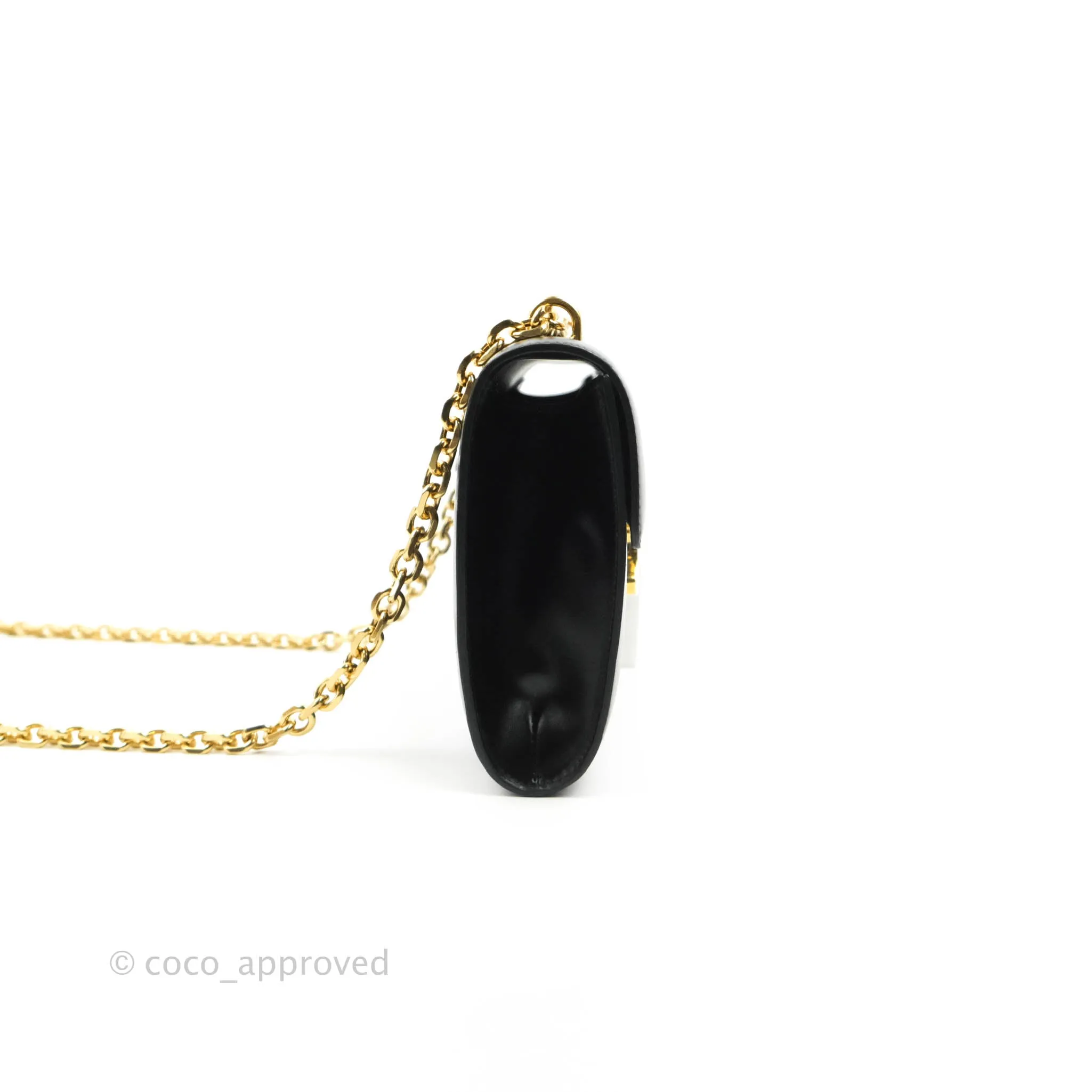 Celine Chain Bag Triomphe in Black Calfskin