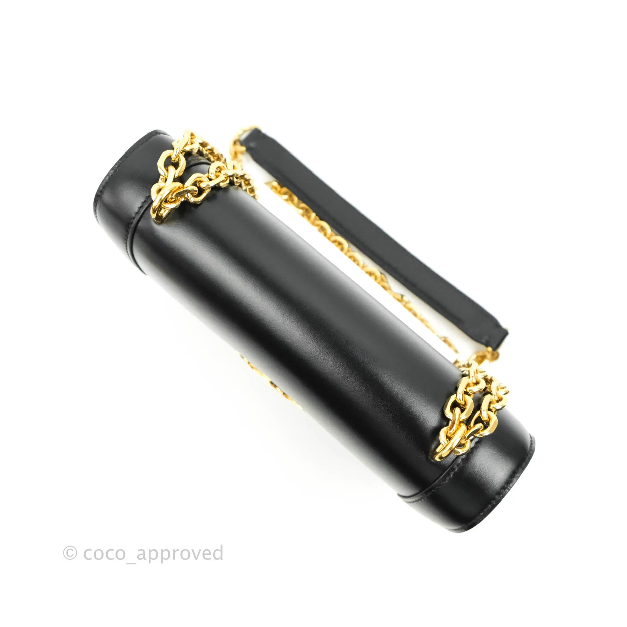 Celine Chain Bag Triomphe in Black Calfskin
