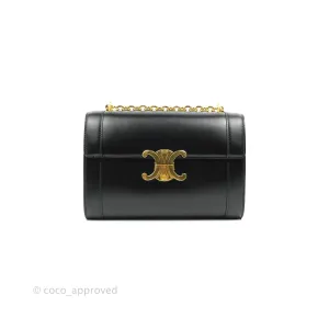 Celine Chain Bag Triomphe in Black Calfskin
