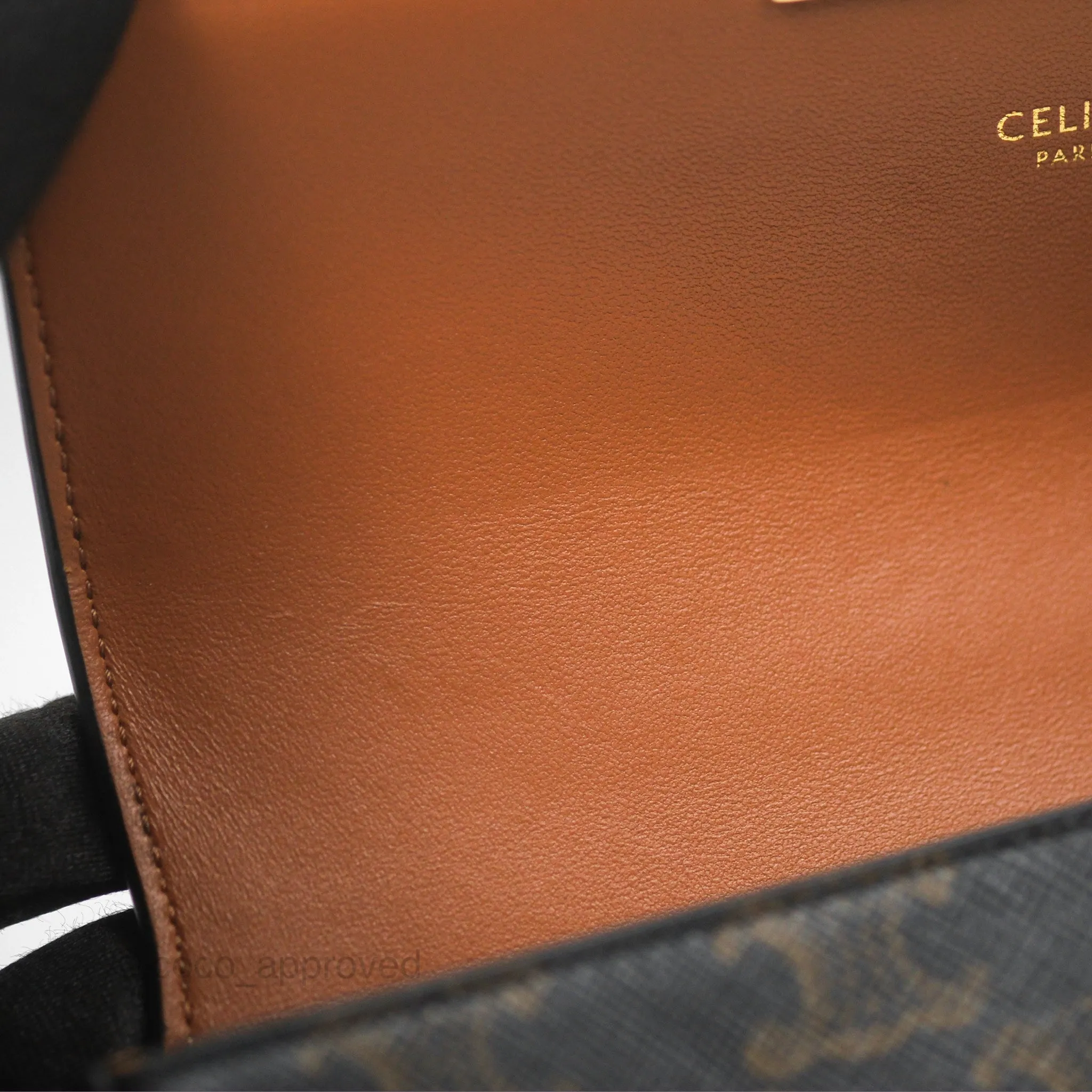 Celine Chain Shoulder Bag Claude in Triomphe Canvas Tan