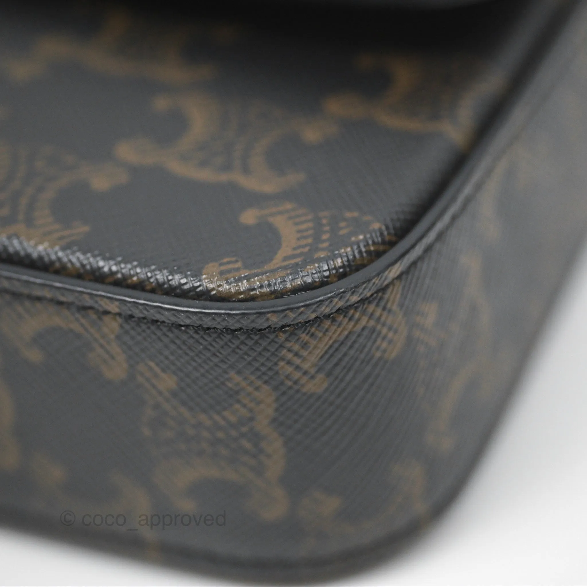 Celine Chain Shoulder Bag Claude in Triomphe Canvas Tan
