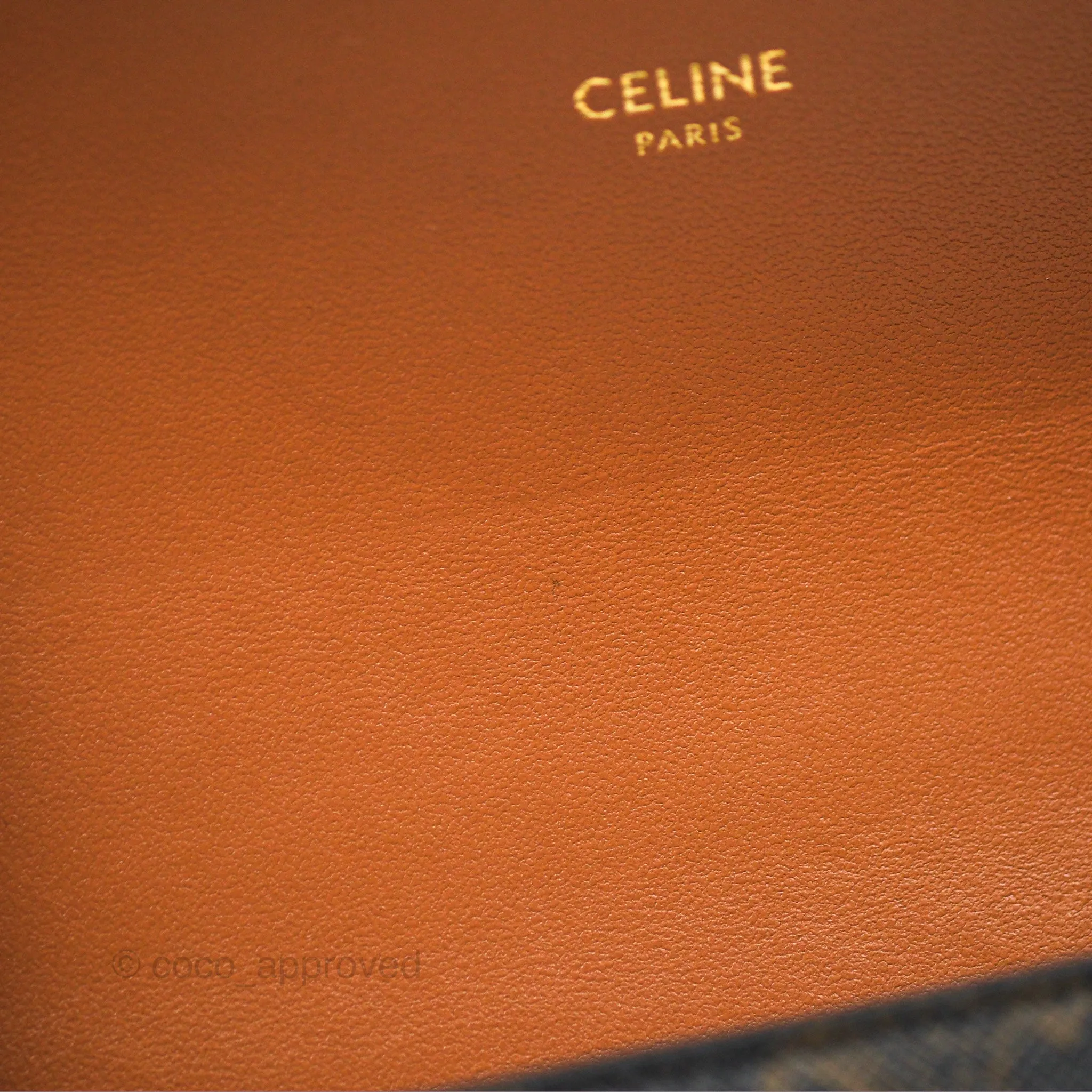 Celine Chain Shoulder Bag Claude in Triomphe Canvas Tan