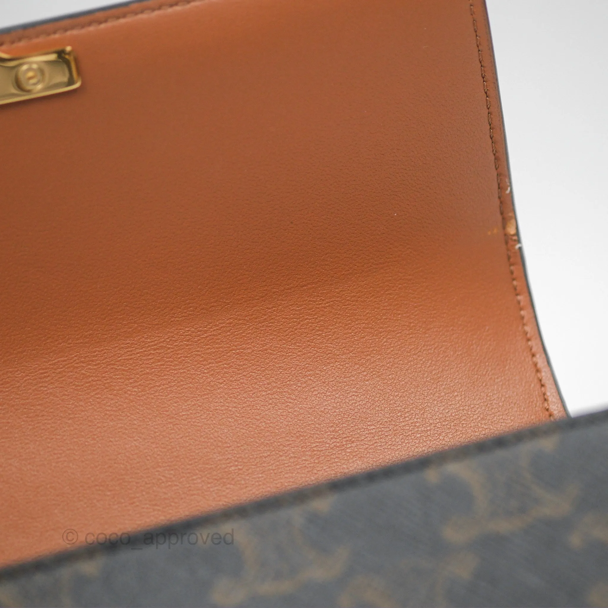 Celine Chain Shoulder Bag Claude in Triomphe Canvas Tan