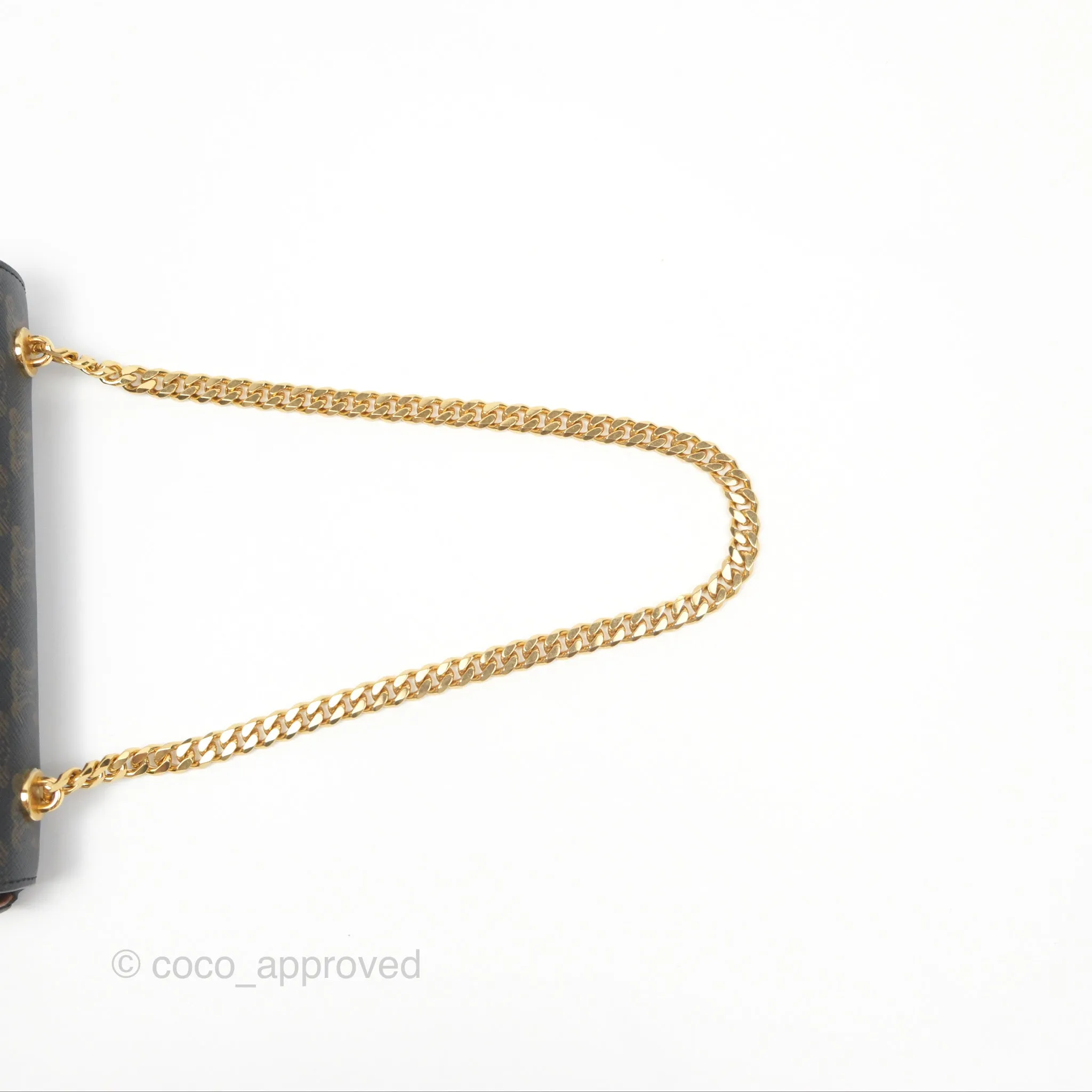 Celine Chain Shoulder Bag Claude in Triomphe Canvas Tan