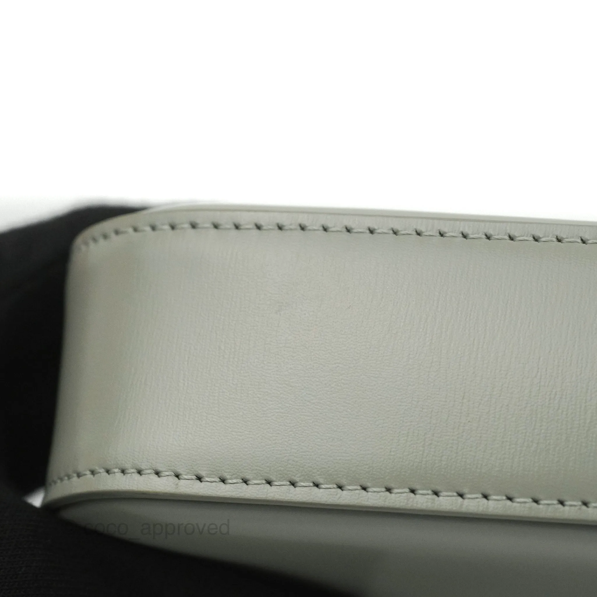 Celine Chain Shoulder Bag Pale Grey Shiny Calfskin