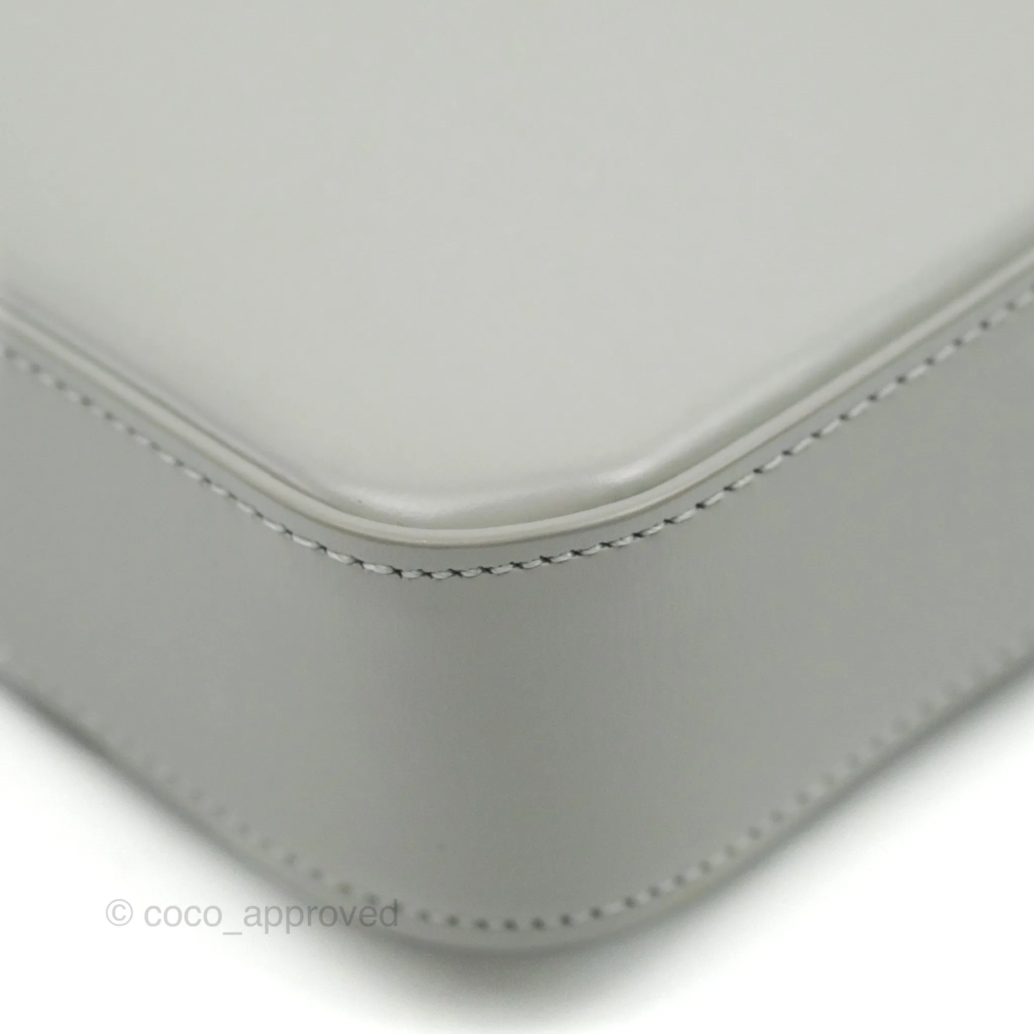 Celine Chain Shoulder Bag Pale Grey Shiny Calfskin