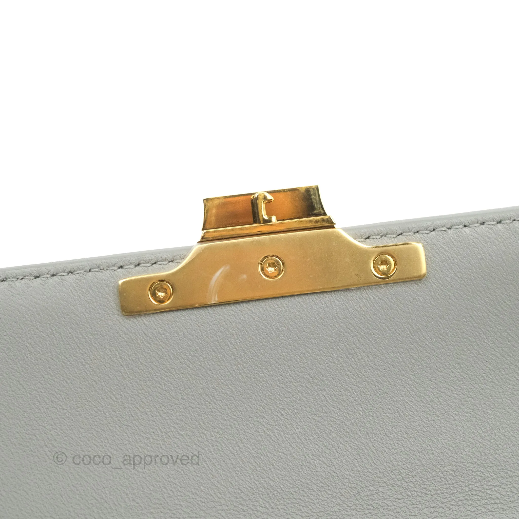 Celine Chain Shoulder Bag Pale Grey Shiny Calfskin
