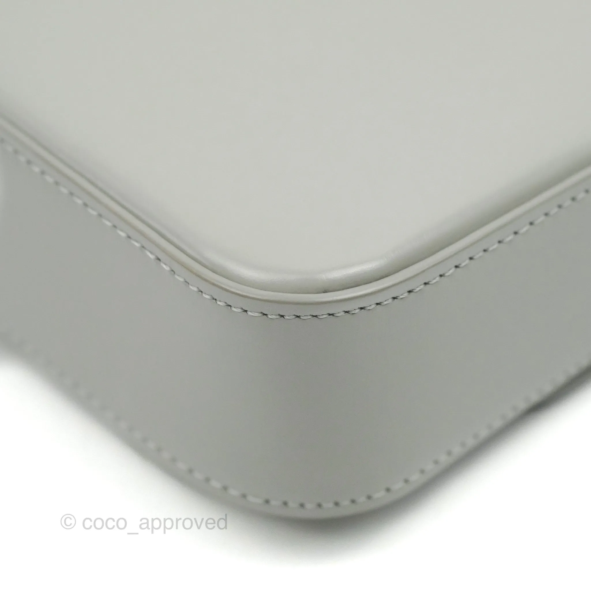 Celine Chain Shoulder Bag Pale Grey Shiny Calfskin