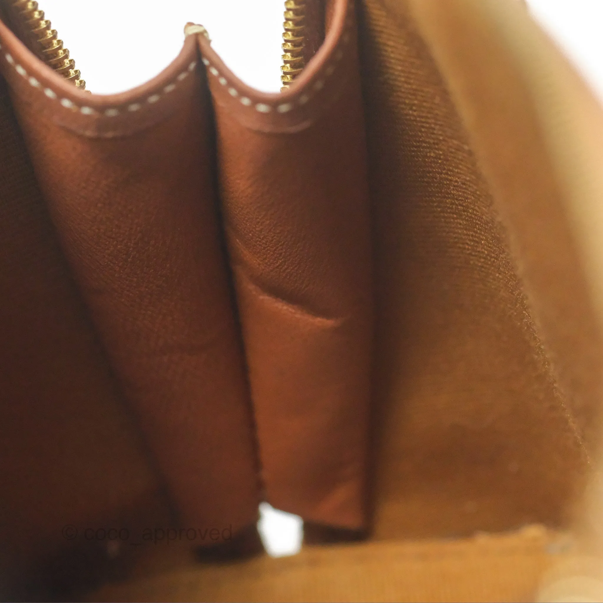 Celine Clutch With Chain Triomphe Canvas Lambskin White/Tan