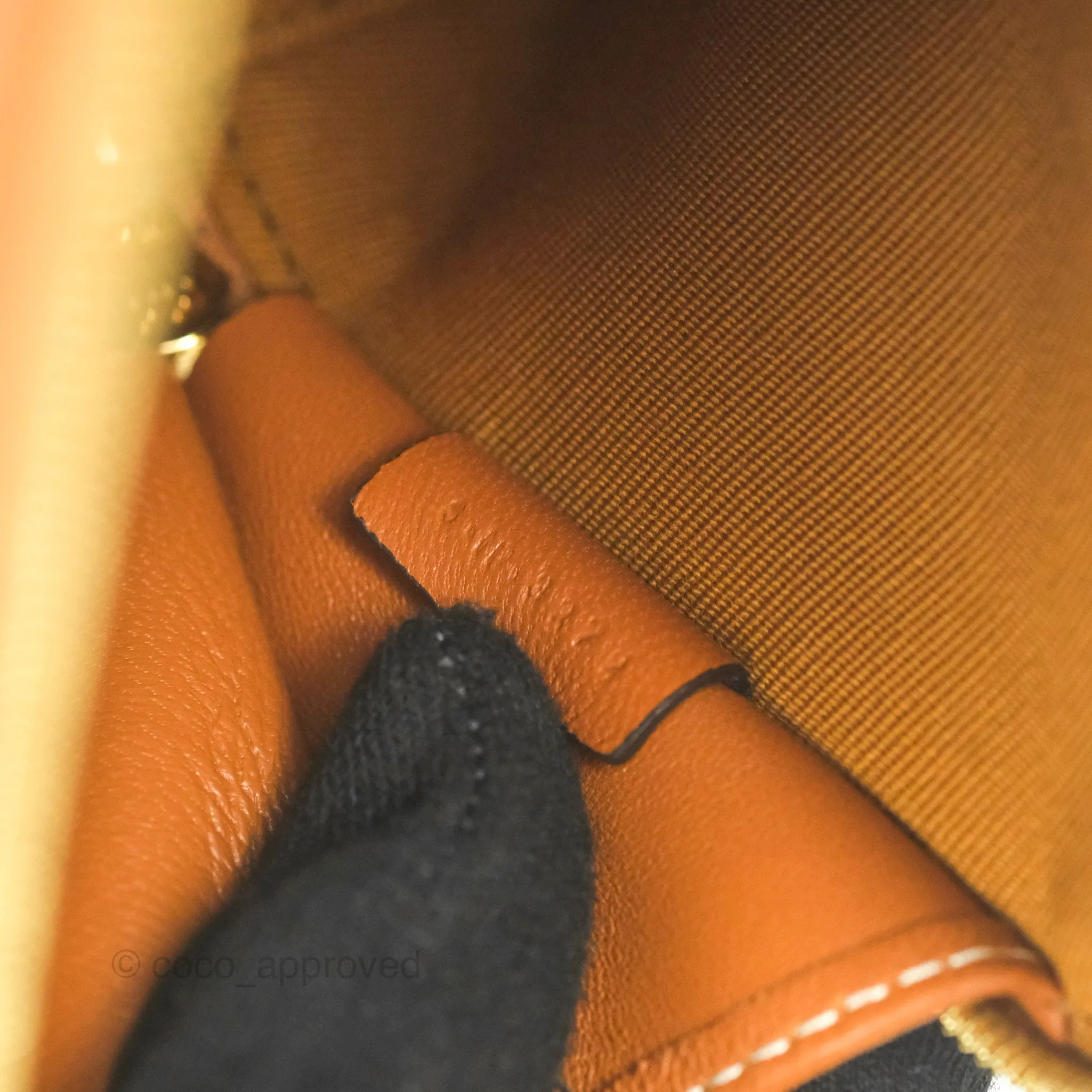 Celine Clutch With Chain Triomphe Canvas Lambskin White/Tan
