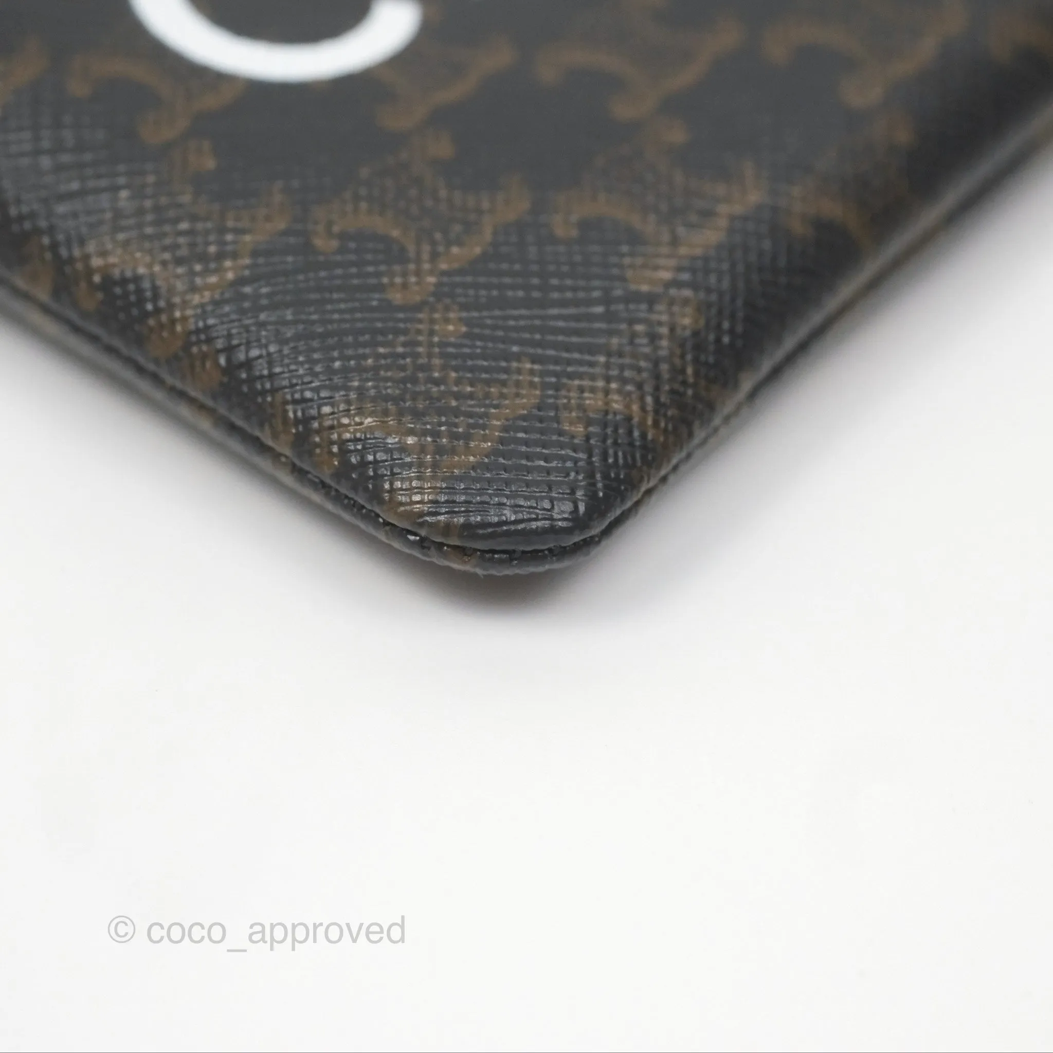 Celine Coin & Card Pouch Black Triomphe Canvas