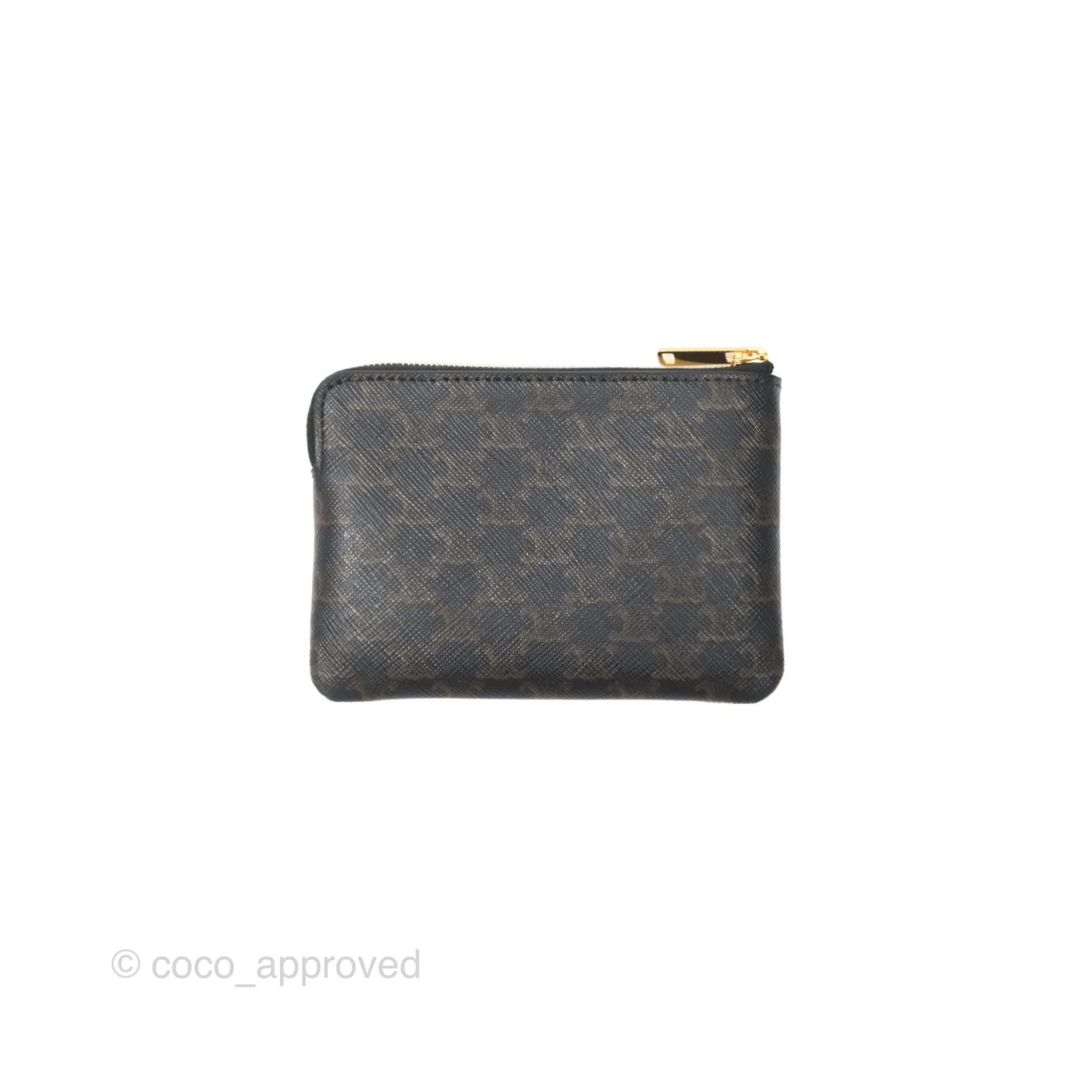 Celine Coin & Card Pouch Black Triomphe Canvas