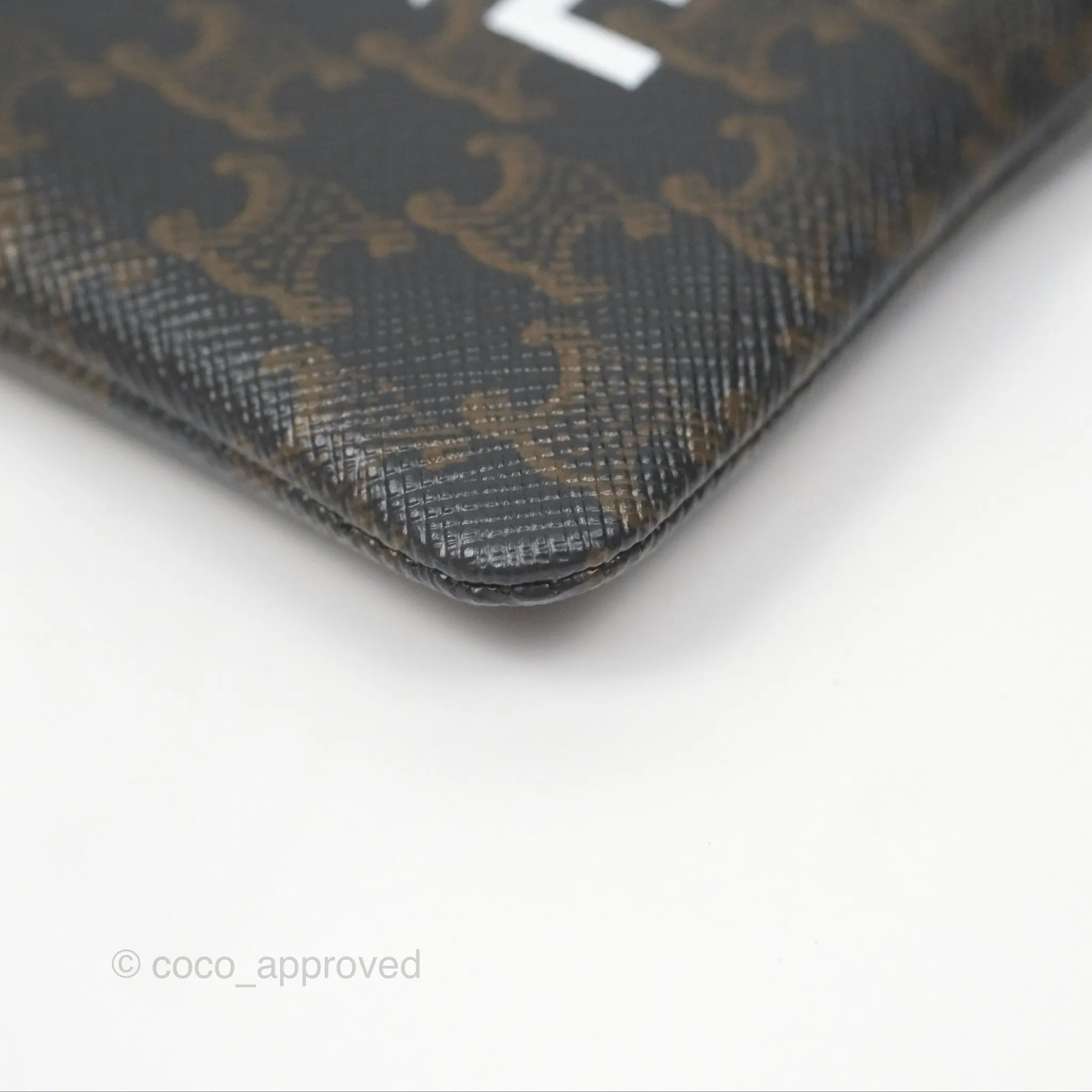 Celine Coin & Card Pouch Black Triomphe Canvas