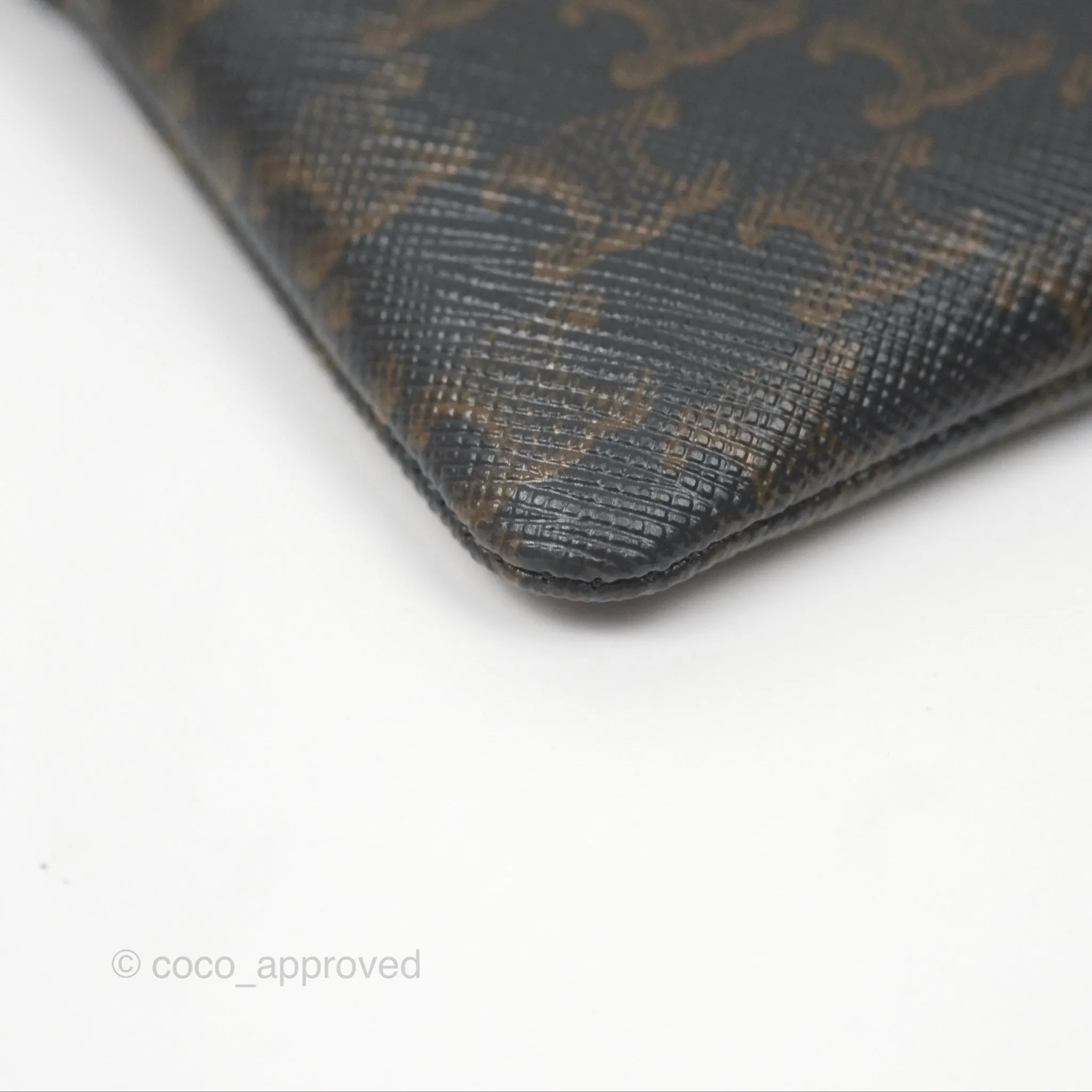 Celine Coin & Card Pouch Black Triomphe Canvas