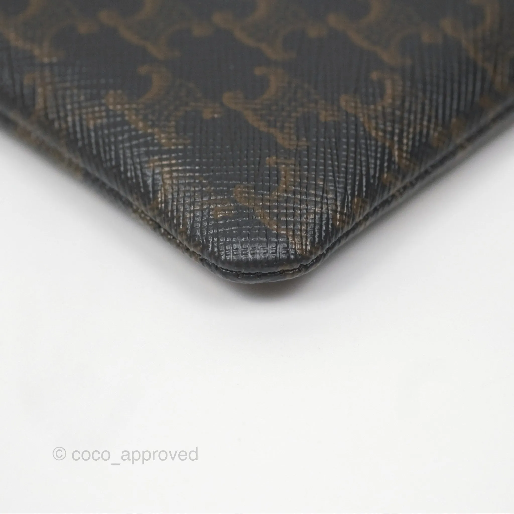 Celine Coin & Card Pouch Black Triomphe Canvas