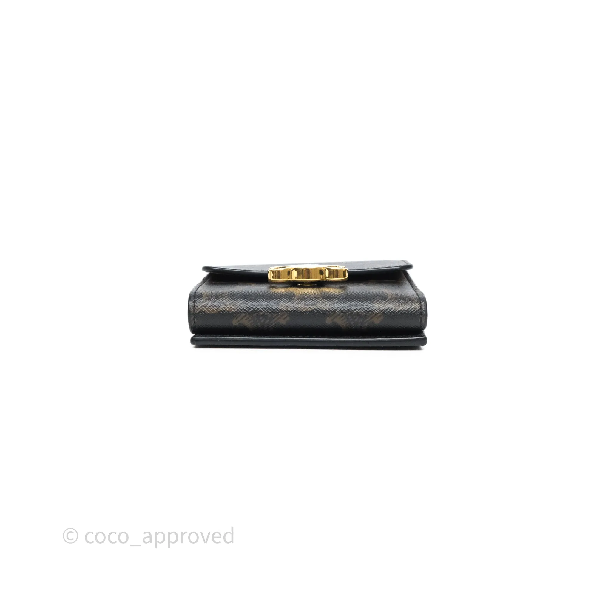 Celine Compact Wallet with Coin Triomphe Canvas Tan