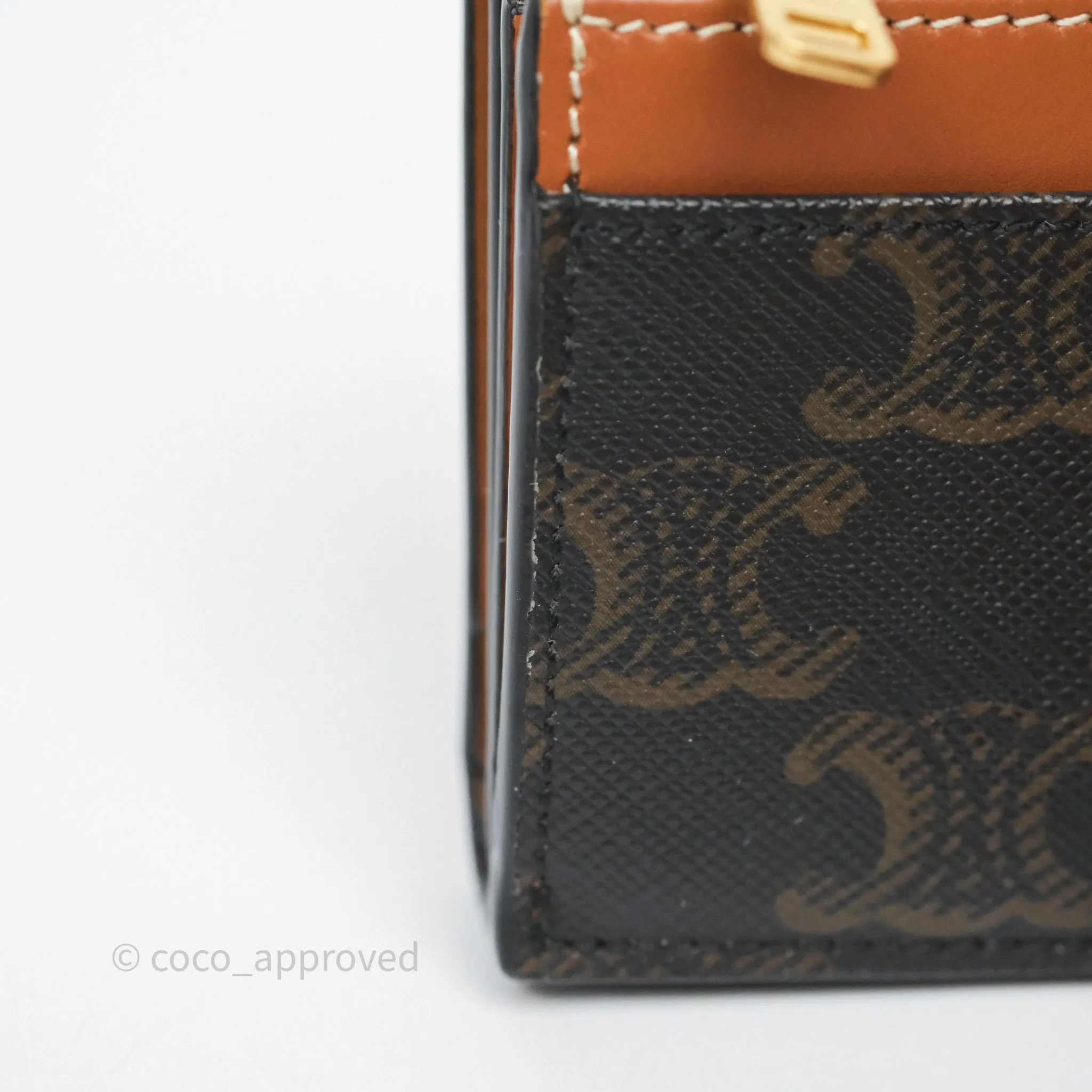 Celine Compact Wallet with Coin Triomphe Canvas Tan