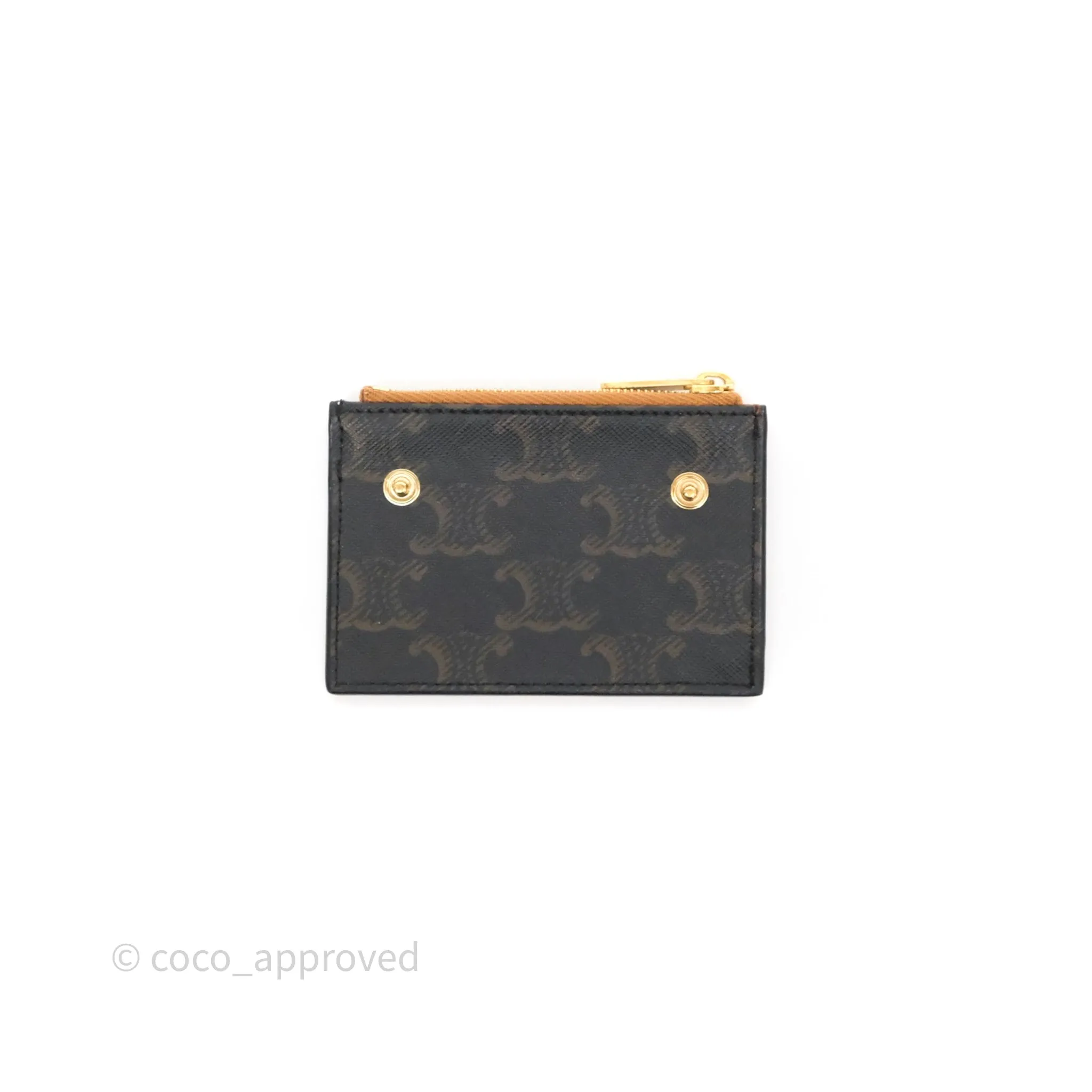 Celine Compact Wallet with Coin Triomphe Canvas Tan