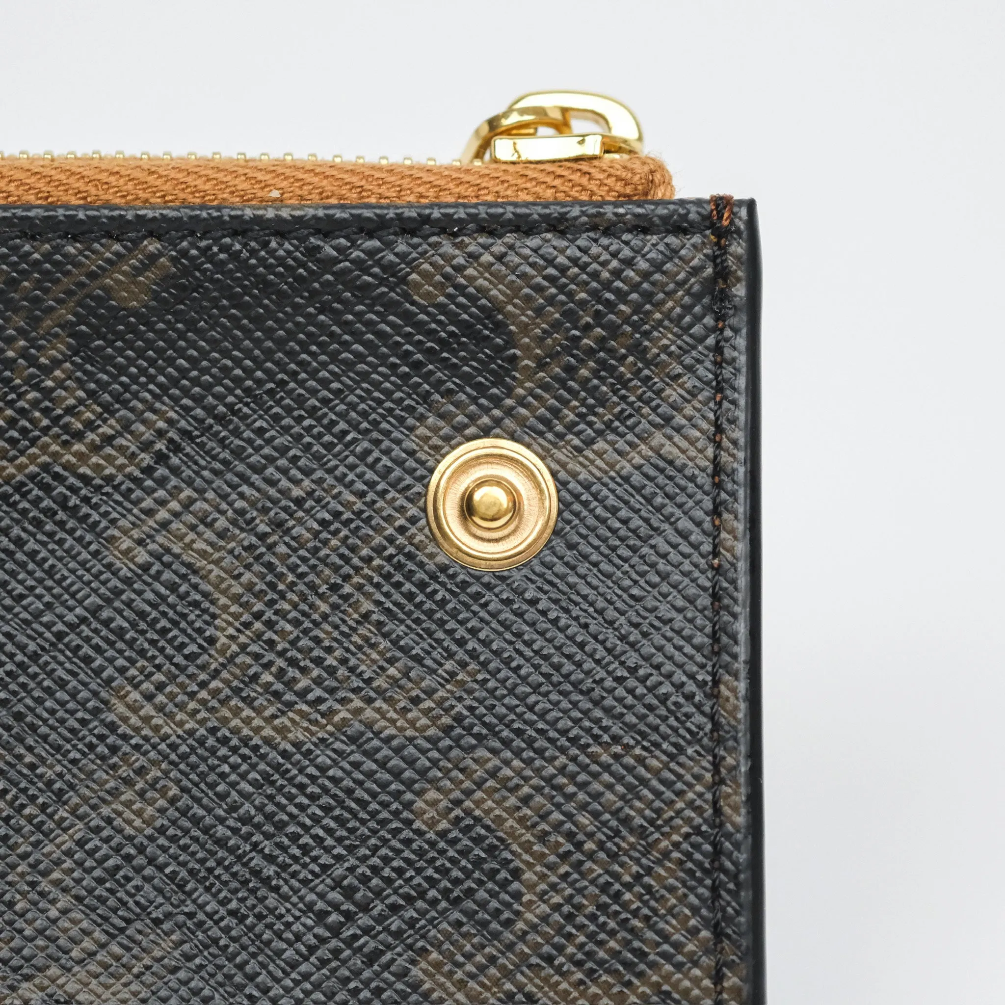 Celine Compact Wallet with Coin Triomphe Canvas Tan