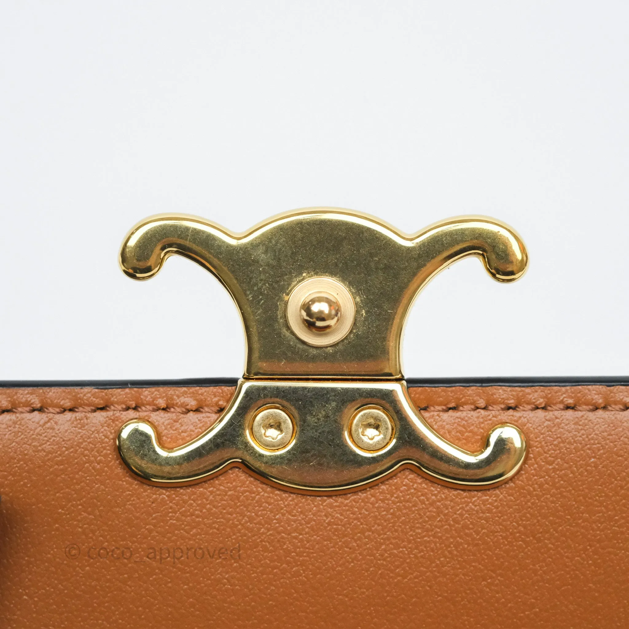 Celine Compact Wallet with Coin Triomphe Canvas Tan