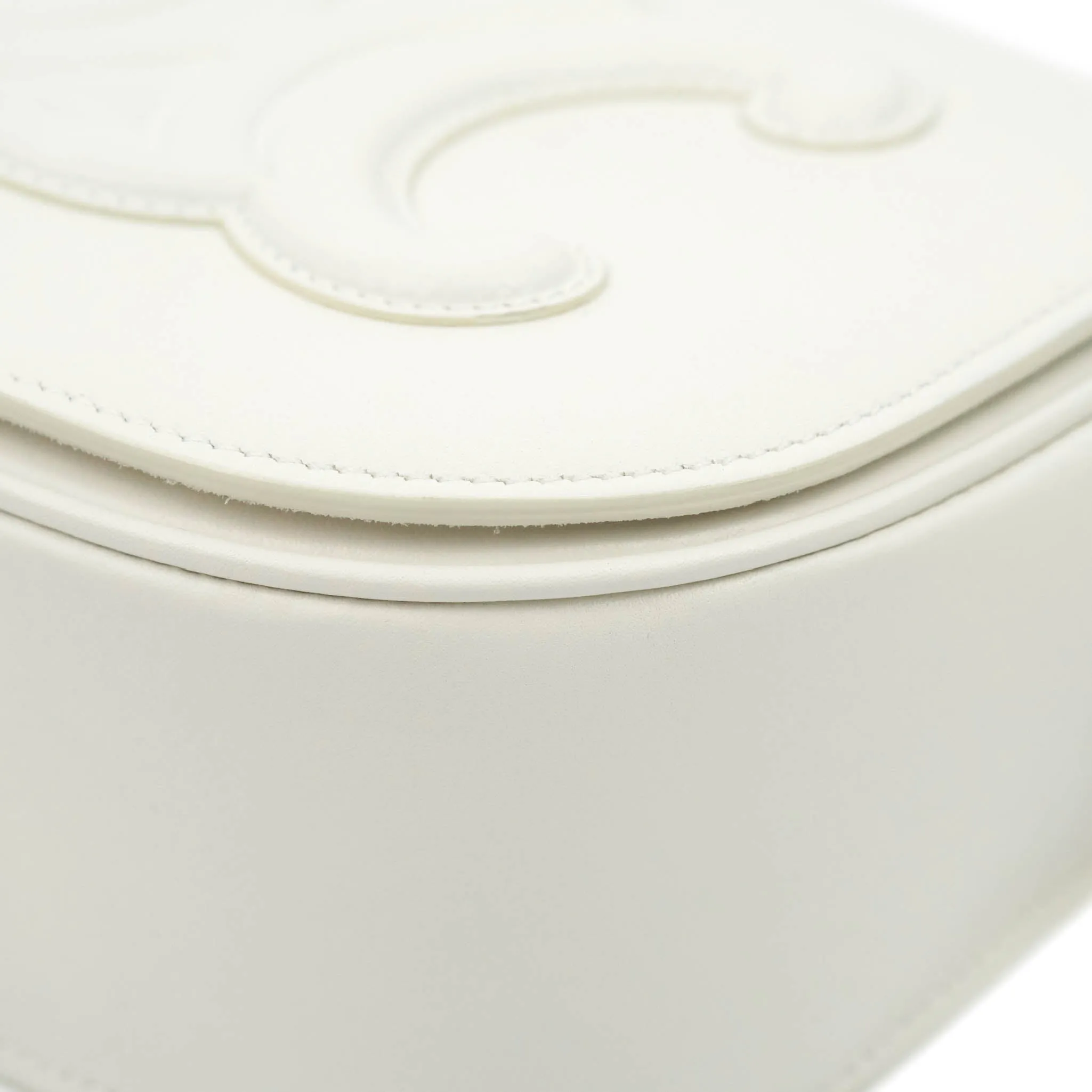 Celine Folco Cuir Triomphe White Smooth Calfskin