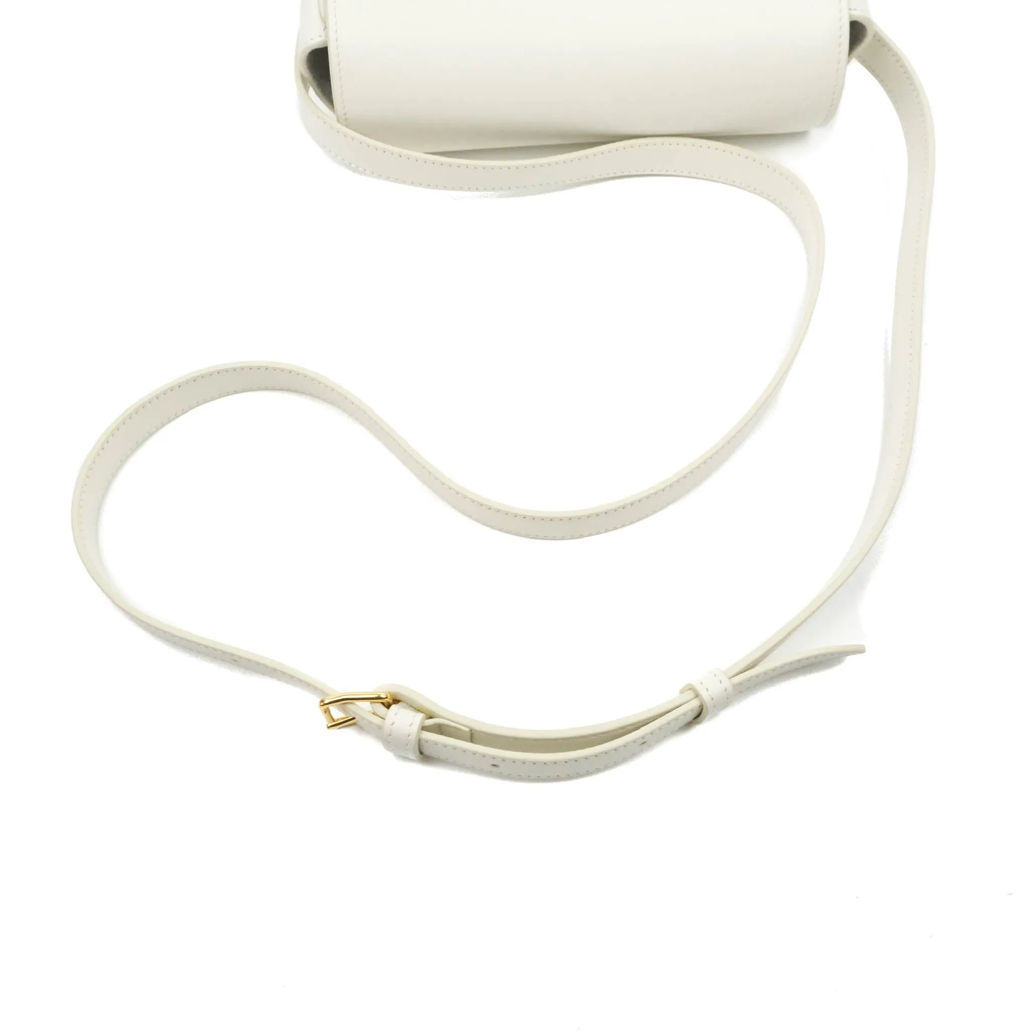 Celine Folco Cuir Triomphe White Smooth Calfskin