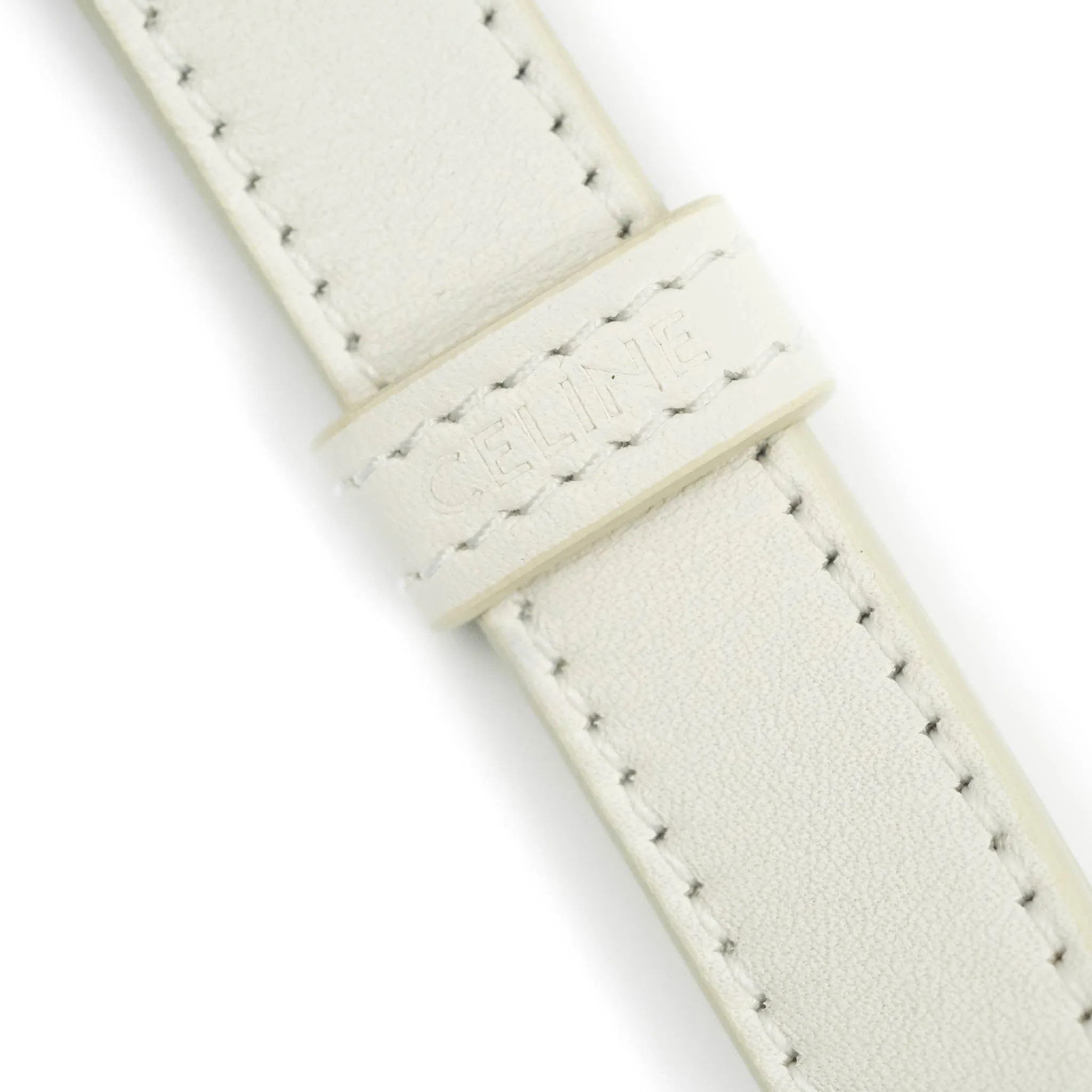 Celine Folco Cuir Triomphe White Smooth Calfskin