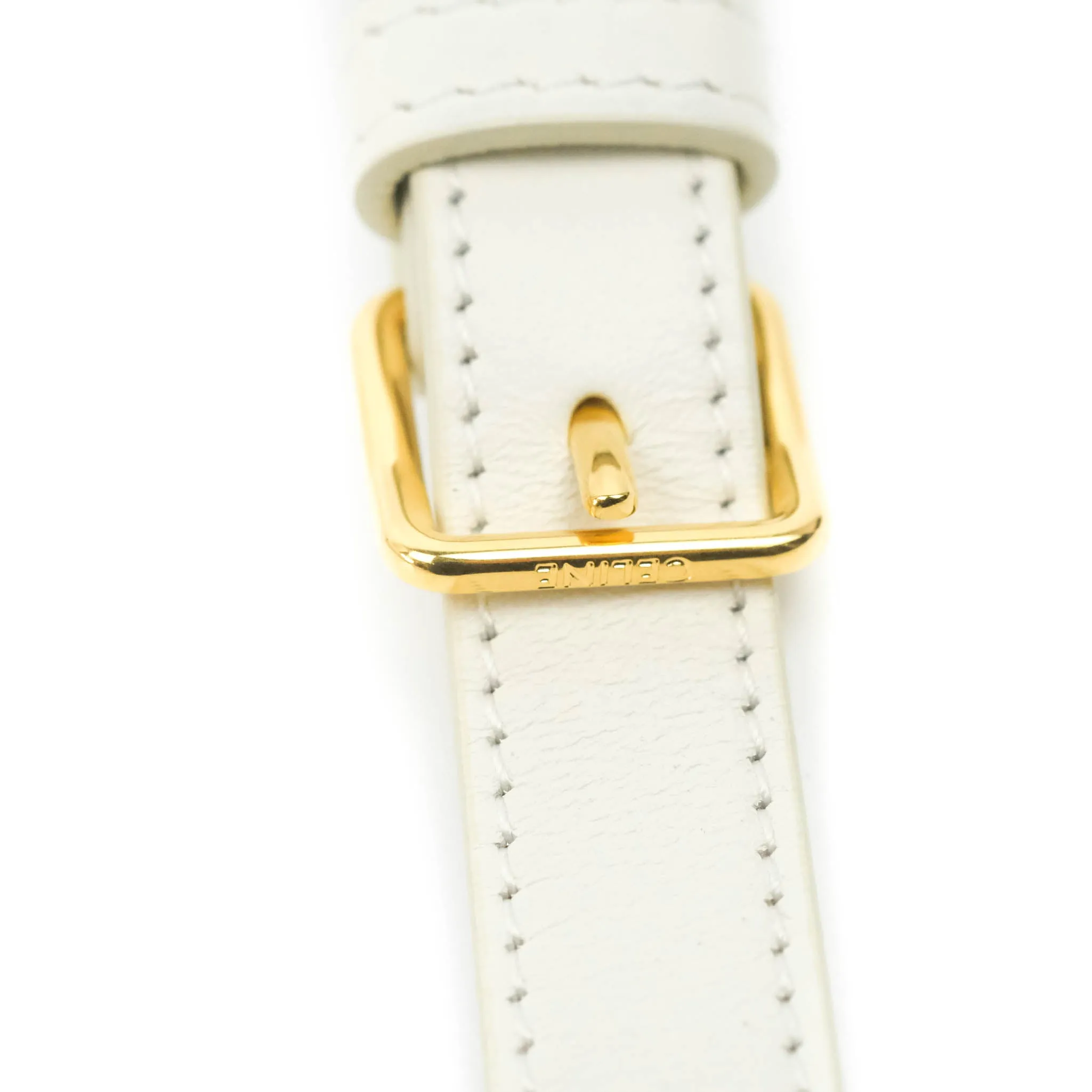 Celine Folco Cuir Triomphe White Smooth Calfskin