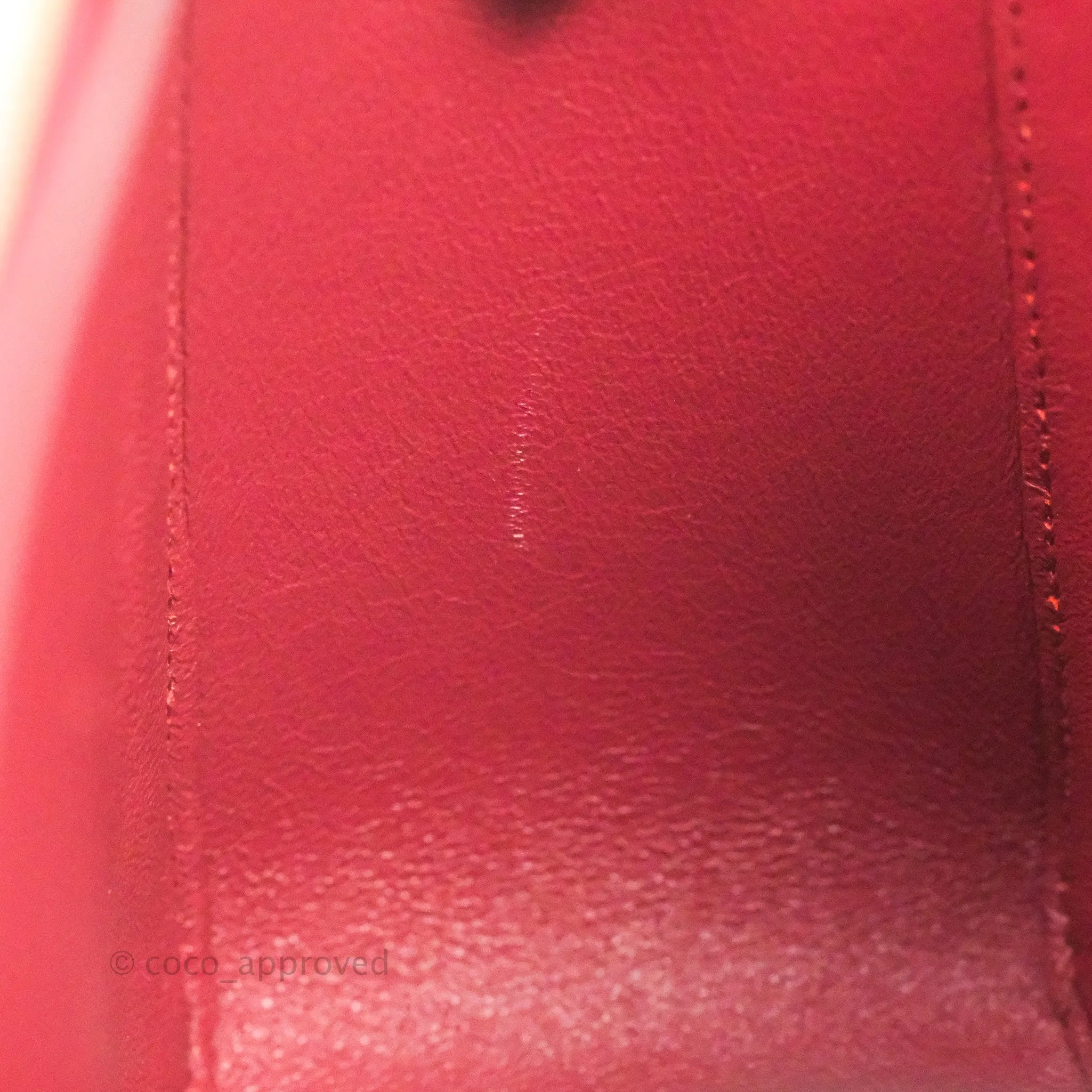 Celine Frame Shoulder Bag Beige Red Calfskin Gold Hardware