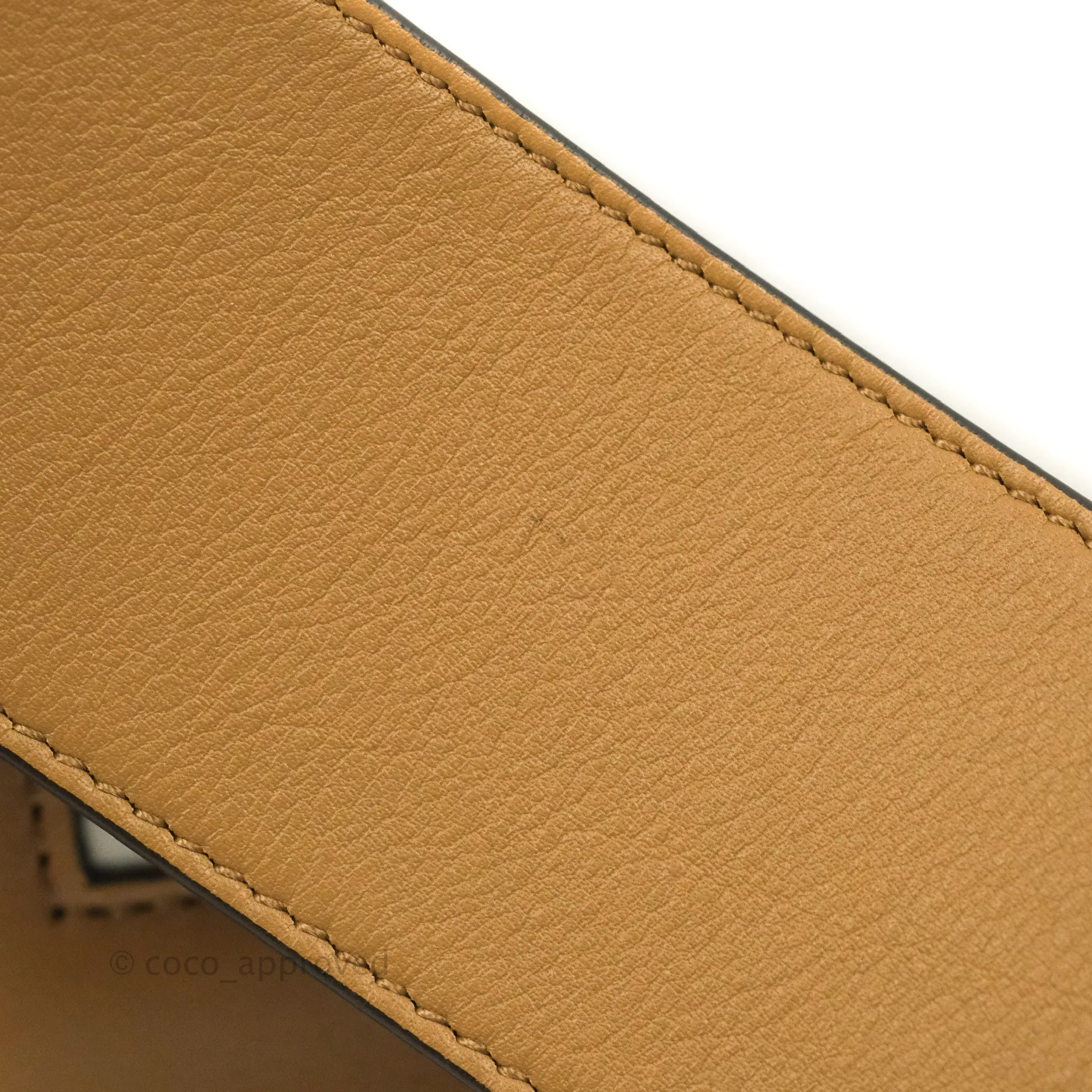 Celine Frame Shoulder Bag White Brown Calfskin Gold Hardware