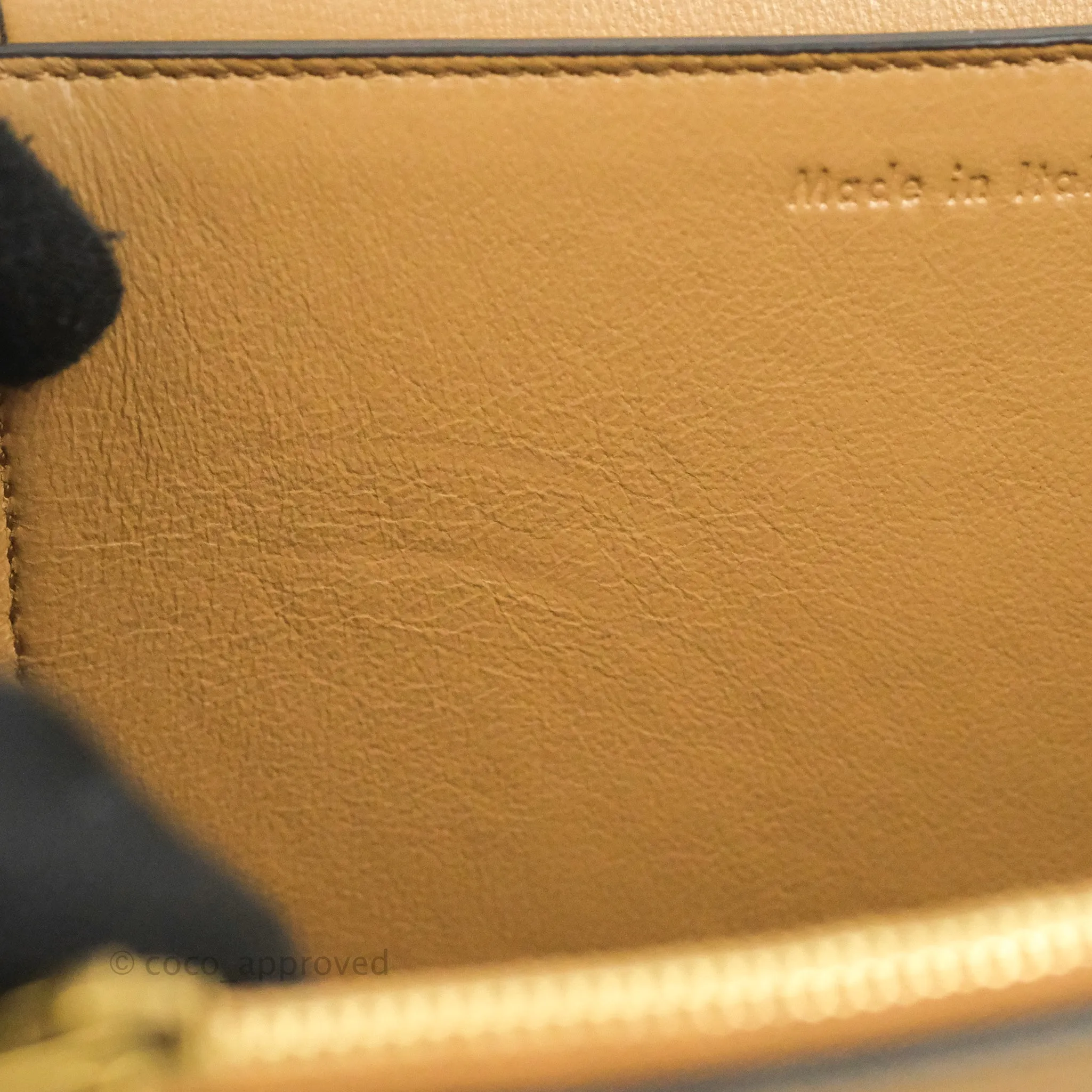 Celine Frame Shoulder Bag White Brown Calfskin Gold Hardware