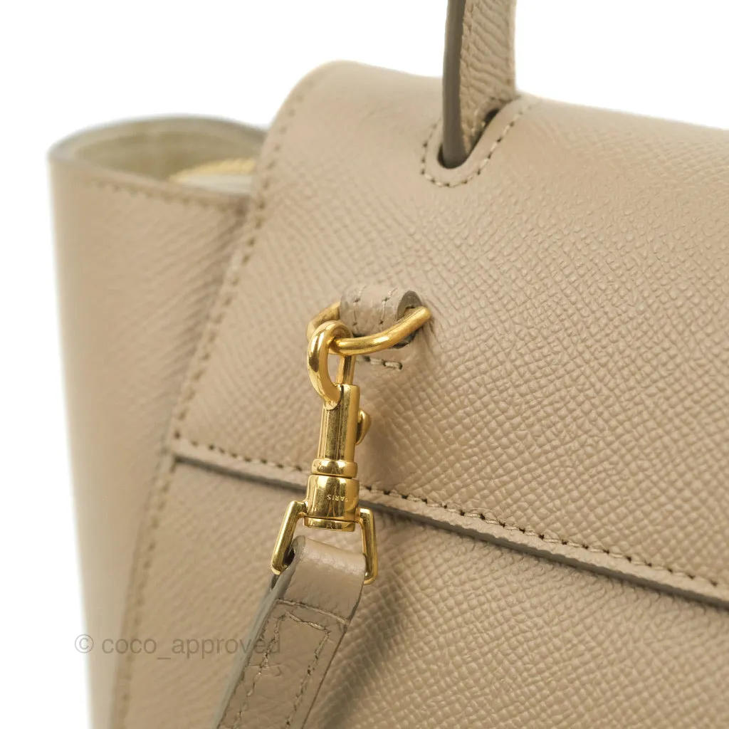 Celine Grained Calfskin Nano Belt Bag Light Taupe Gold Hardware