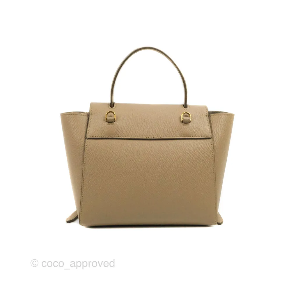 Celine Grained Calfskin Nano Belt Bag Light Taupe Gold Hardware
