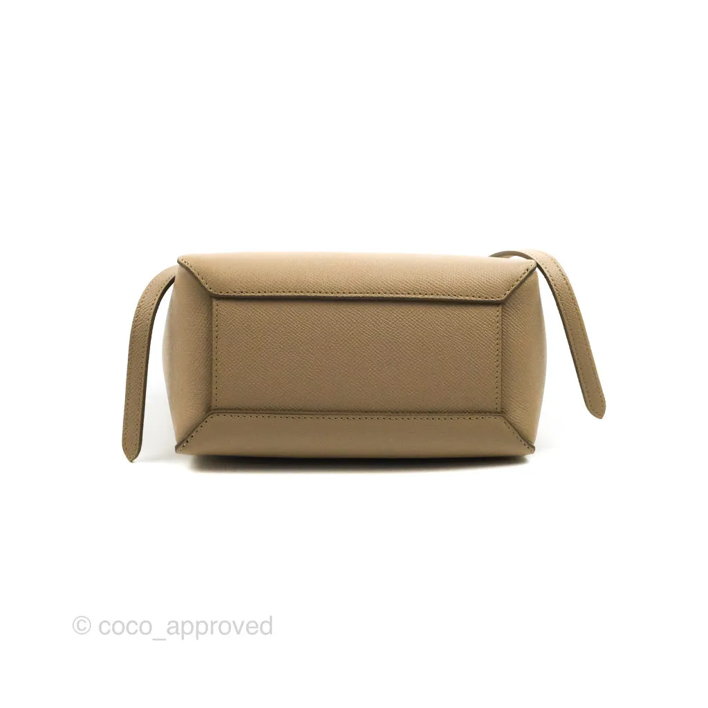 Celine Grained Calfskin Nano Belt Bag Light Taupe Gold Hardware