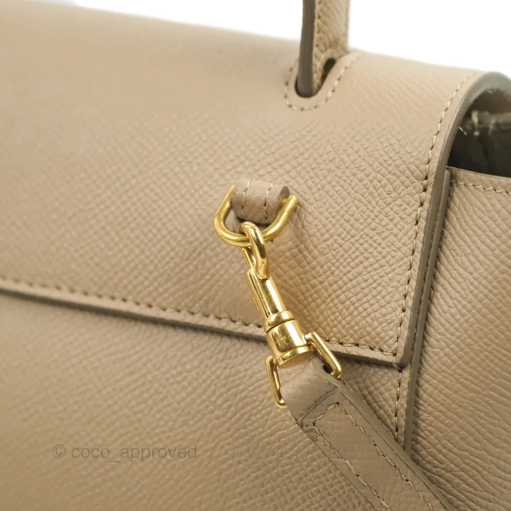 Celine Grained Calfskin Nano Belt Bag Light Taupe Gold Hardware