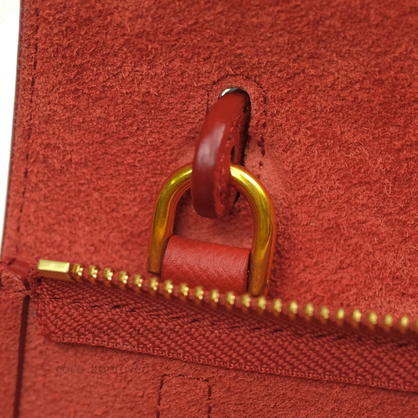 Celine Grained Calfskin Nano Belt Bag Red Gold Hardware