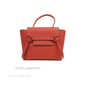 Celine Grained Calfskin Nano Belt Bag Red Gold Hardware