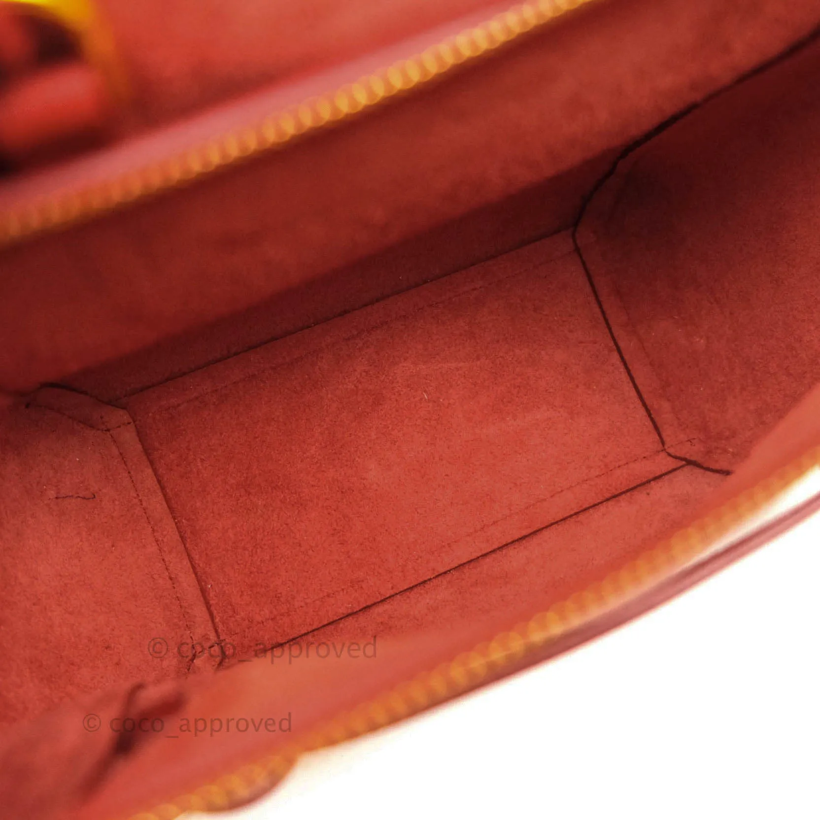 Celine Grained Calfskin Nano Belt Bag Red Gold Hardware