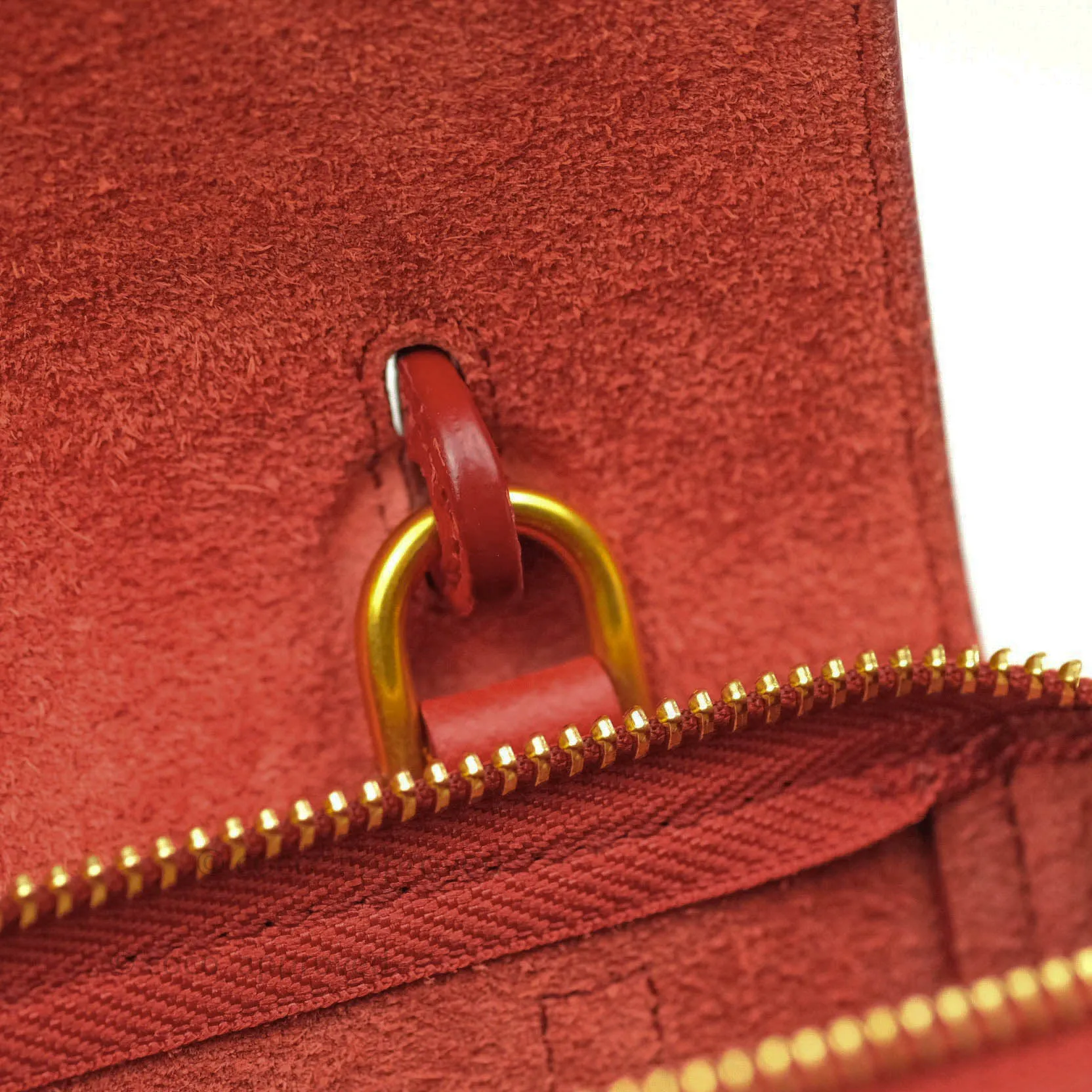 Celine Grained Calfskin Nano Belt Bag Red Gold Hardware